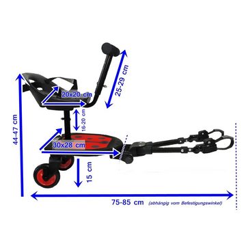 Eichhorn Kinderwagen Buggyboard Eichhorn Ladybug Rider (Geschwisterboard für Kleinkinder), mit abnehmbarem Sitz und Lenkstange zum festhalten