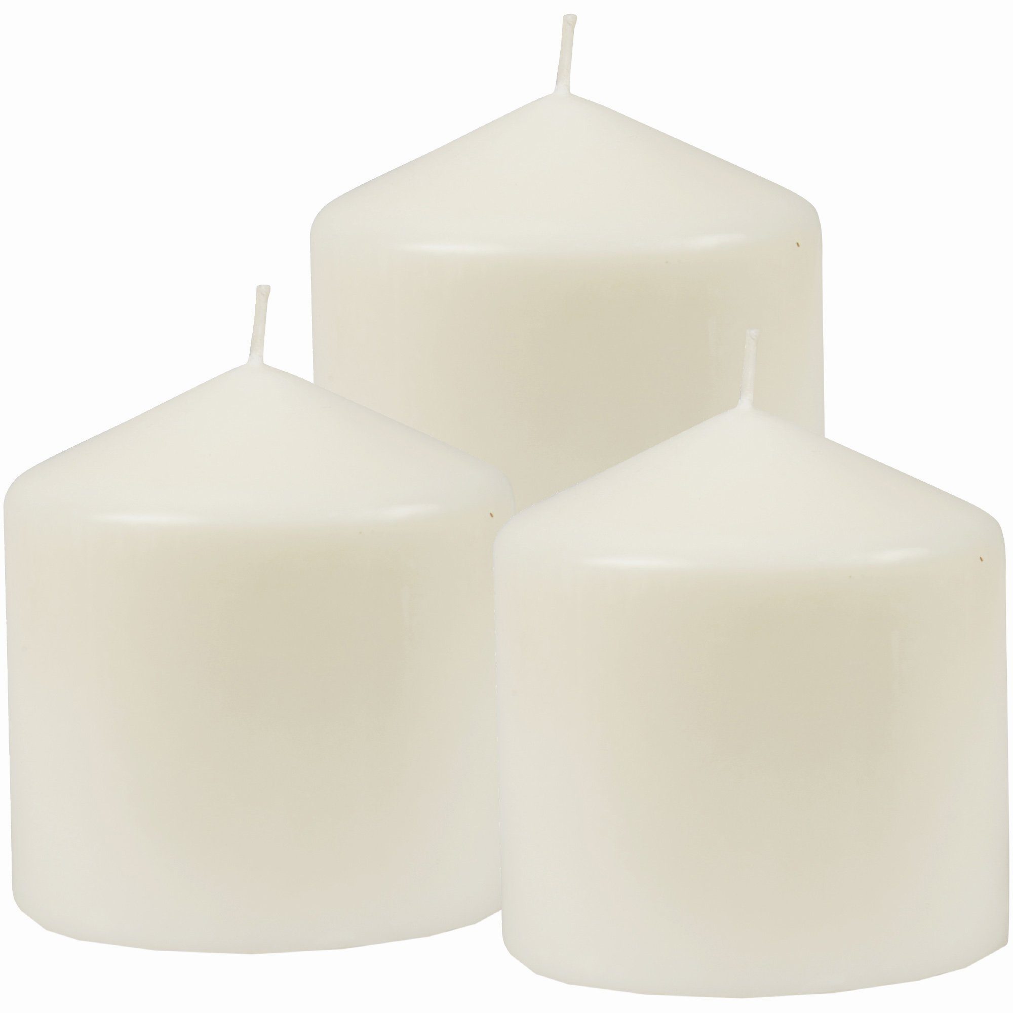 HS Candle Stumpenkerze Blockkerze (3-tlg), Восковые свечи Ø8cm x 8cm - Kerze in vielen Цвета(ов)