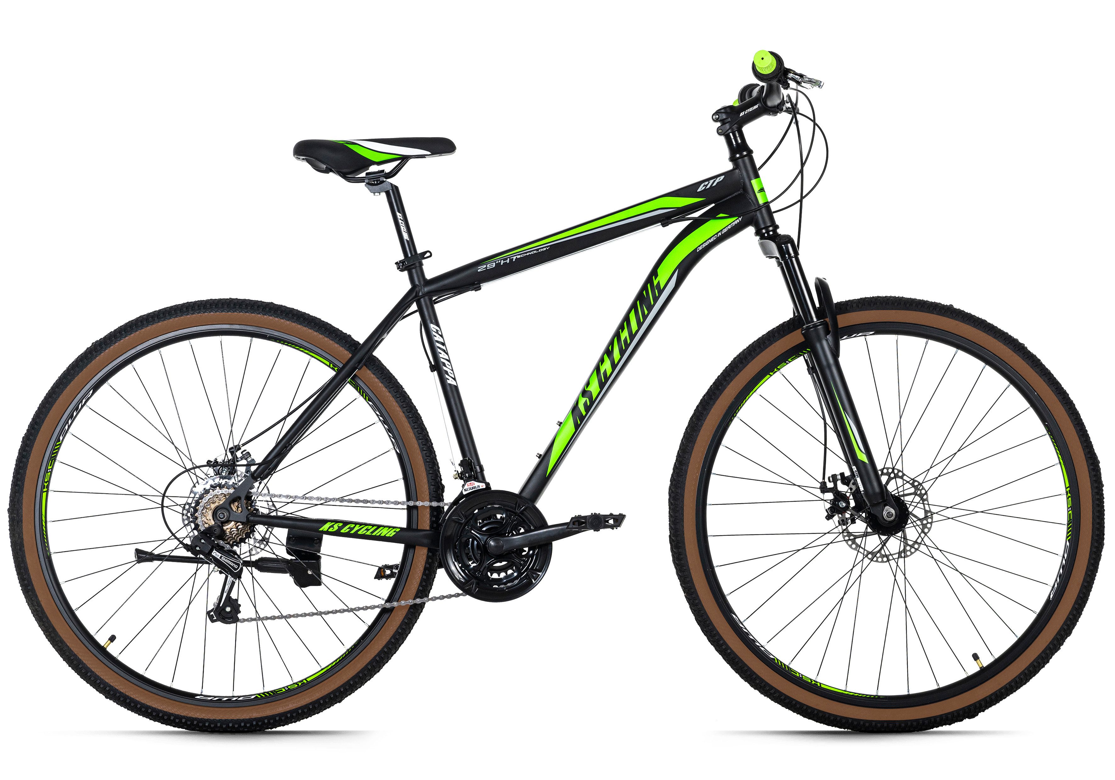 KS Cycling Mountainbike Hardtail 29" Catappa schwarz-grün 21 Gänge, 21 Gang, Kettenschaltung