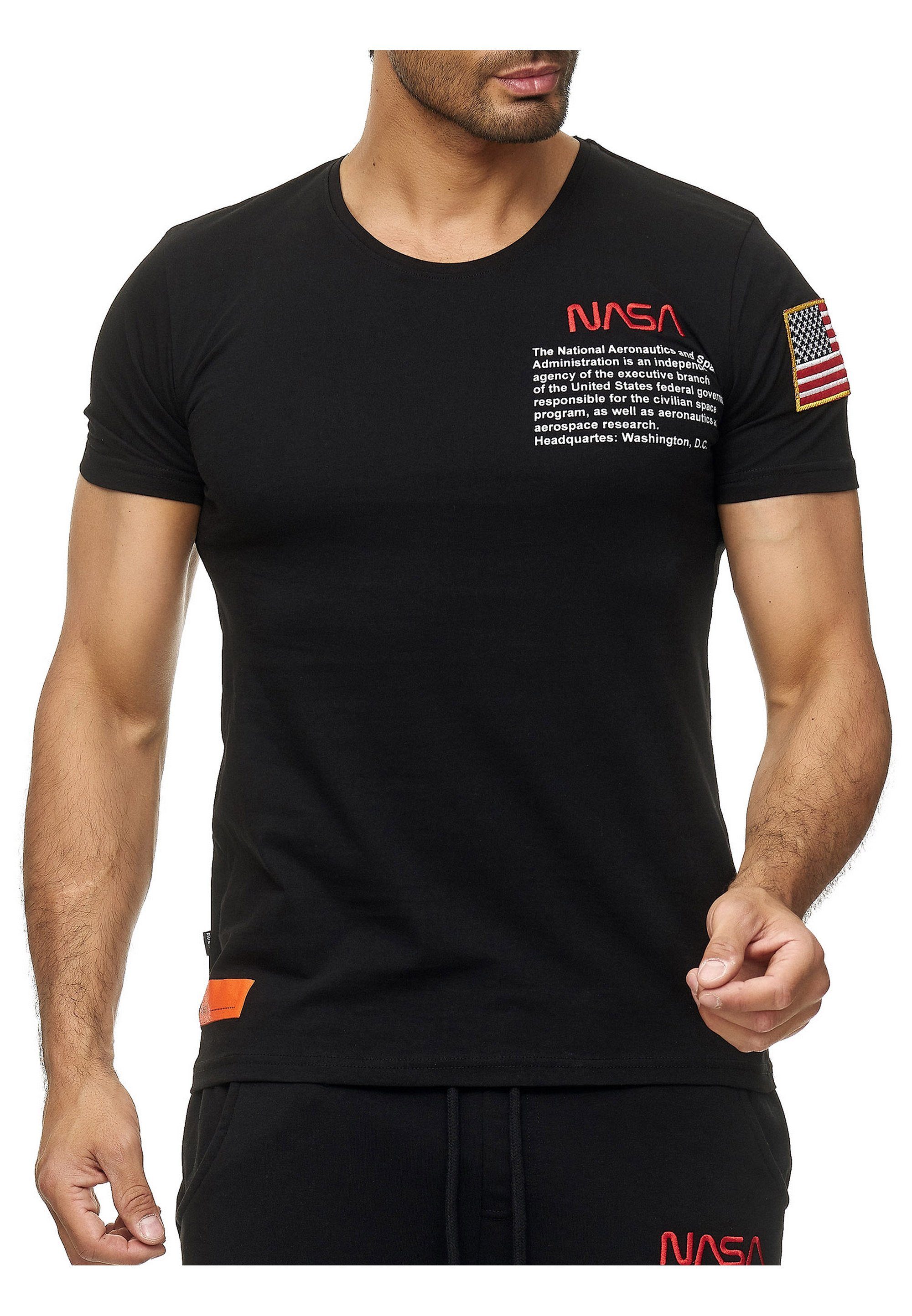 RedBridge T-Shirt Tucson mit NASA-Design gesticktem schwarz