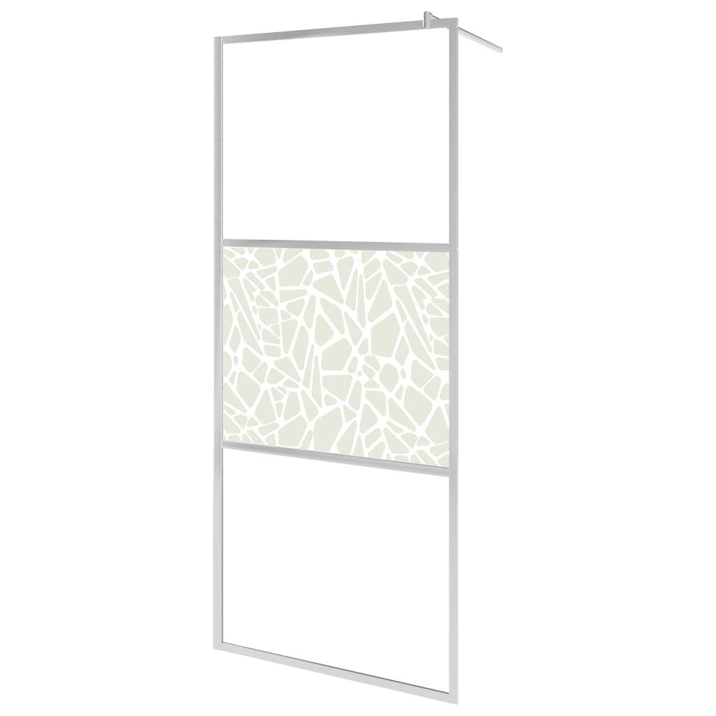Duschwand Walk In Duschwand für Begehbare Dusche ESG-Glas Steindesign 80x195 cm