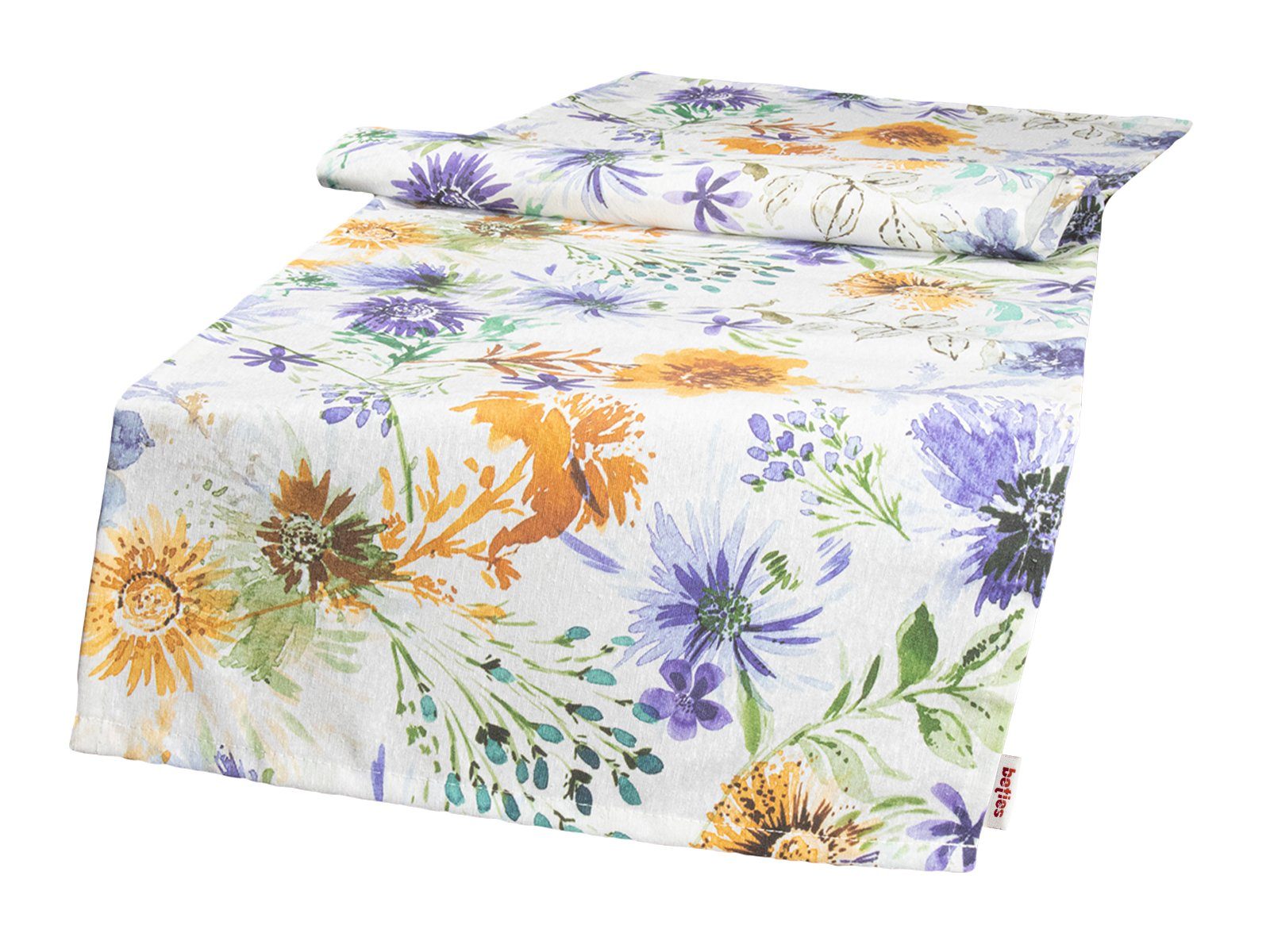 beties Tischläufer Sonnentanz (1-tlg, 1 Stück Tischläufer), ca. 40x130 cm Tischband mit Kurvertrand (rost-orange)