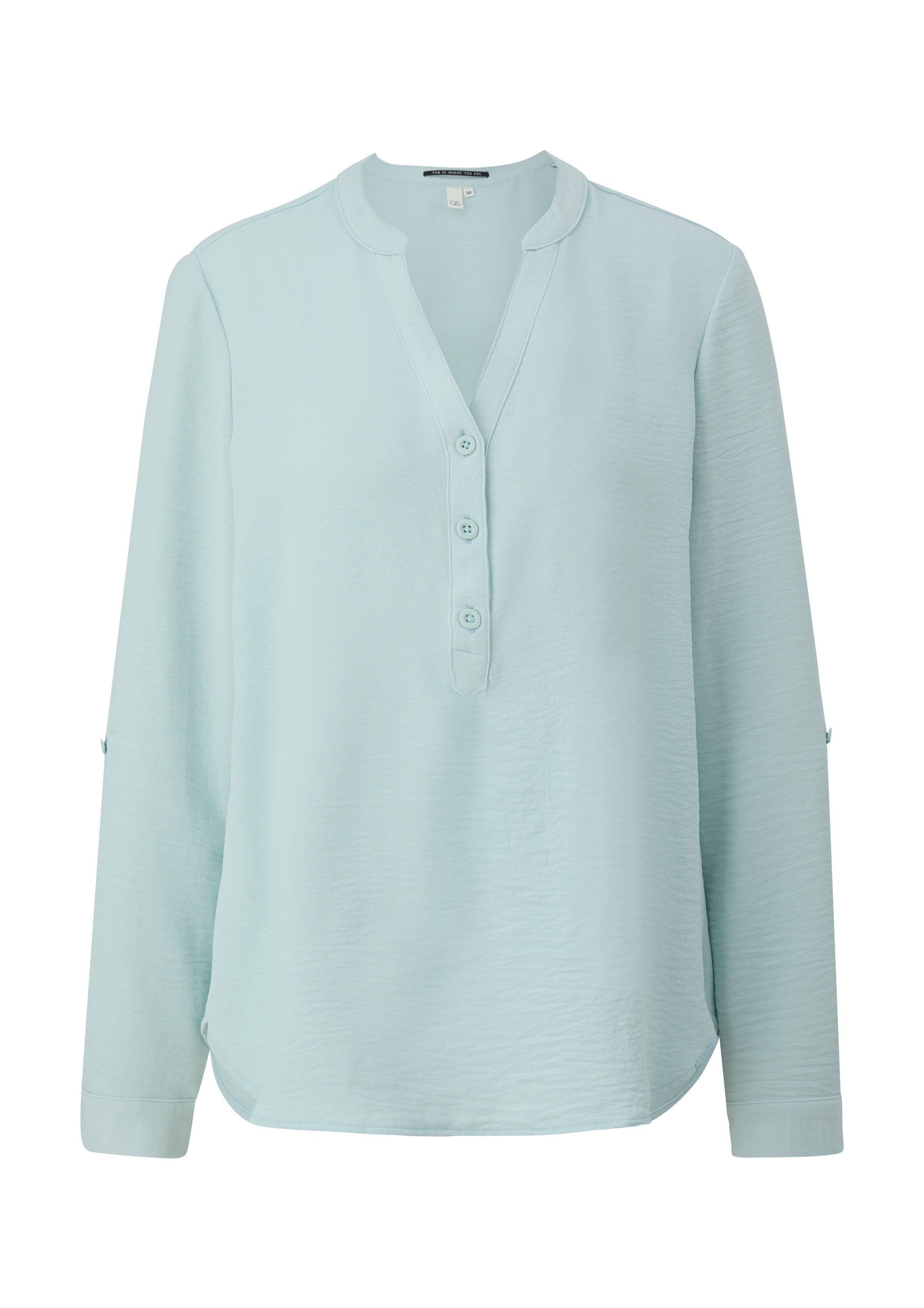 QS Kurzarmbluse Bluse Tunikabluse mit Ärmeln zum Krempeln günstig online kaufen