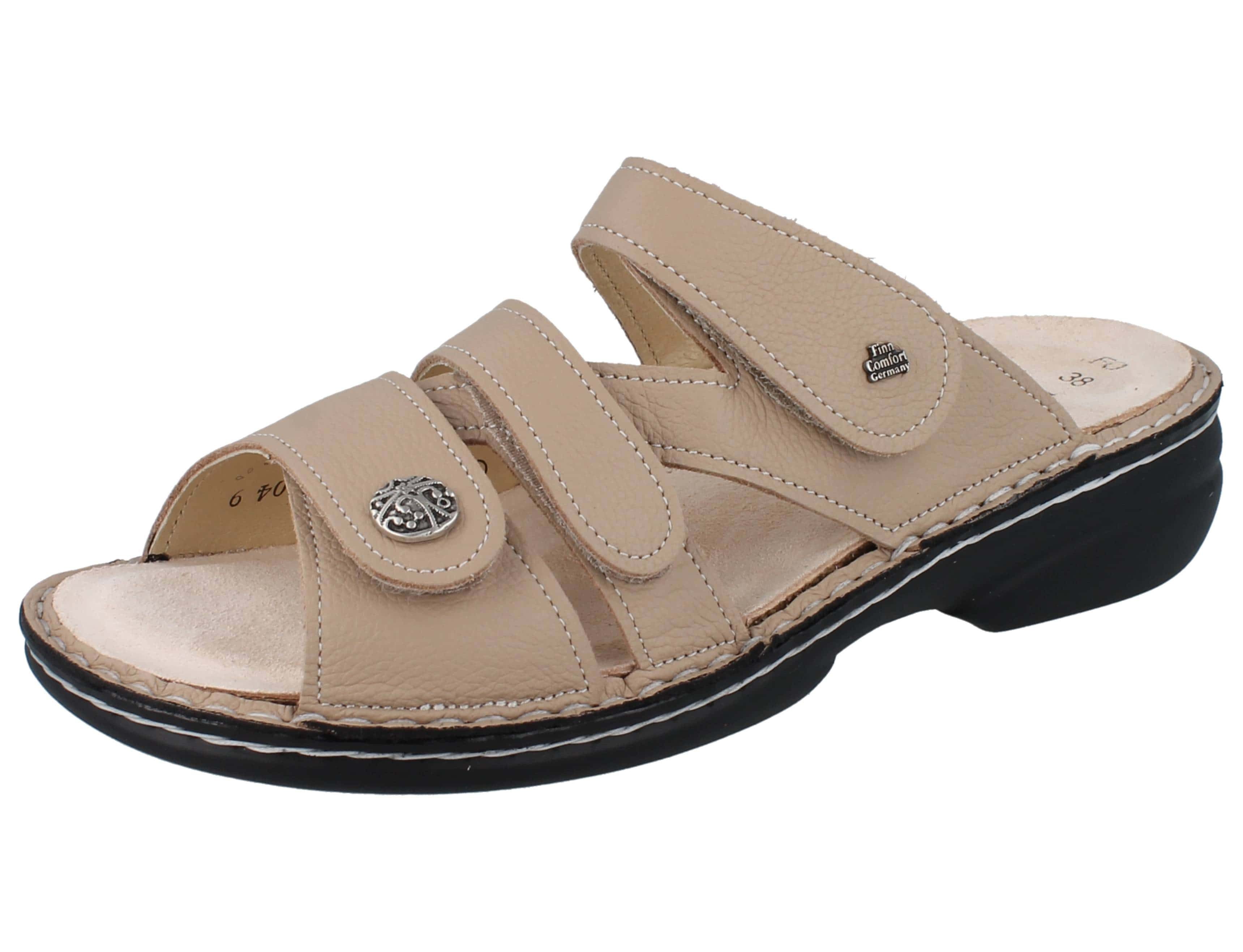 Finn Comfort FINN COMFORT Ventura Soft Damen Pantolette beige sesame Nubukleder - Pantolette Wechselfußbett