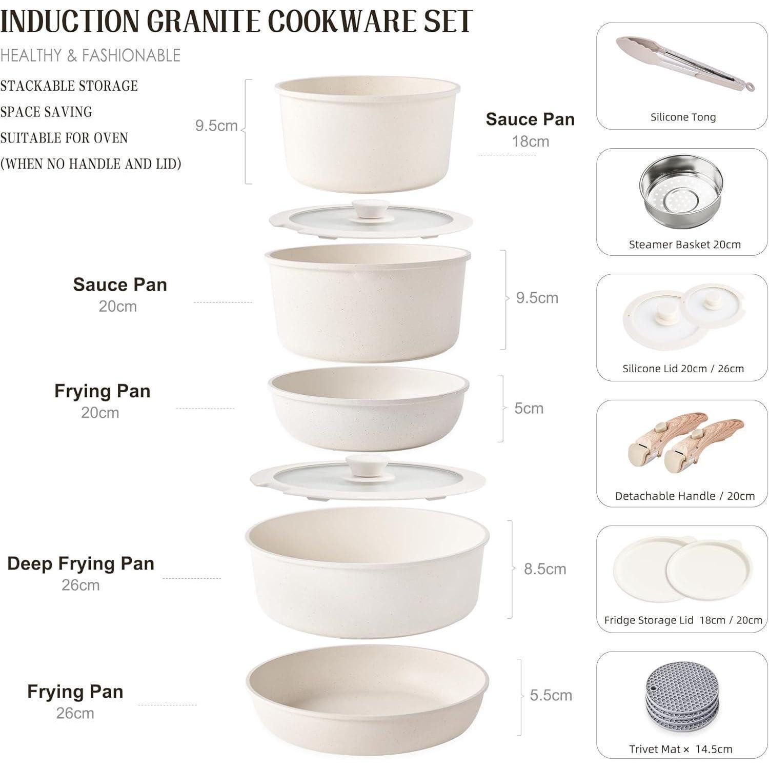 LuxusKollektion Kochbesteckhalter Induktion Töpfe Pfannen Set abnehmbaren G günstig online kaufen