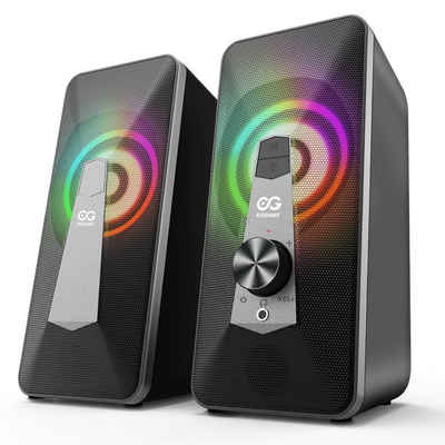 ELEGIANT Elegiant SR300 Plus: RGB PC-Lautsprecher Bluetooth Bluetooth-Lautsprecher (5 W, One-Touch-Steuerung für eine einfache Bedienung)