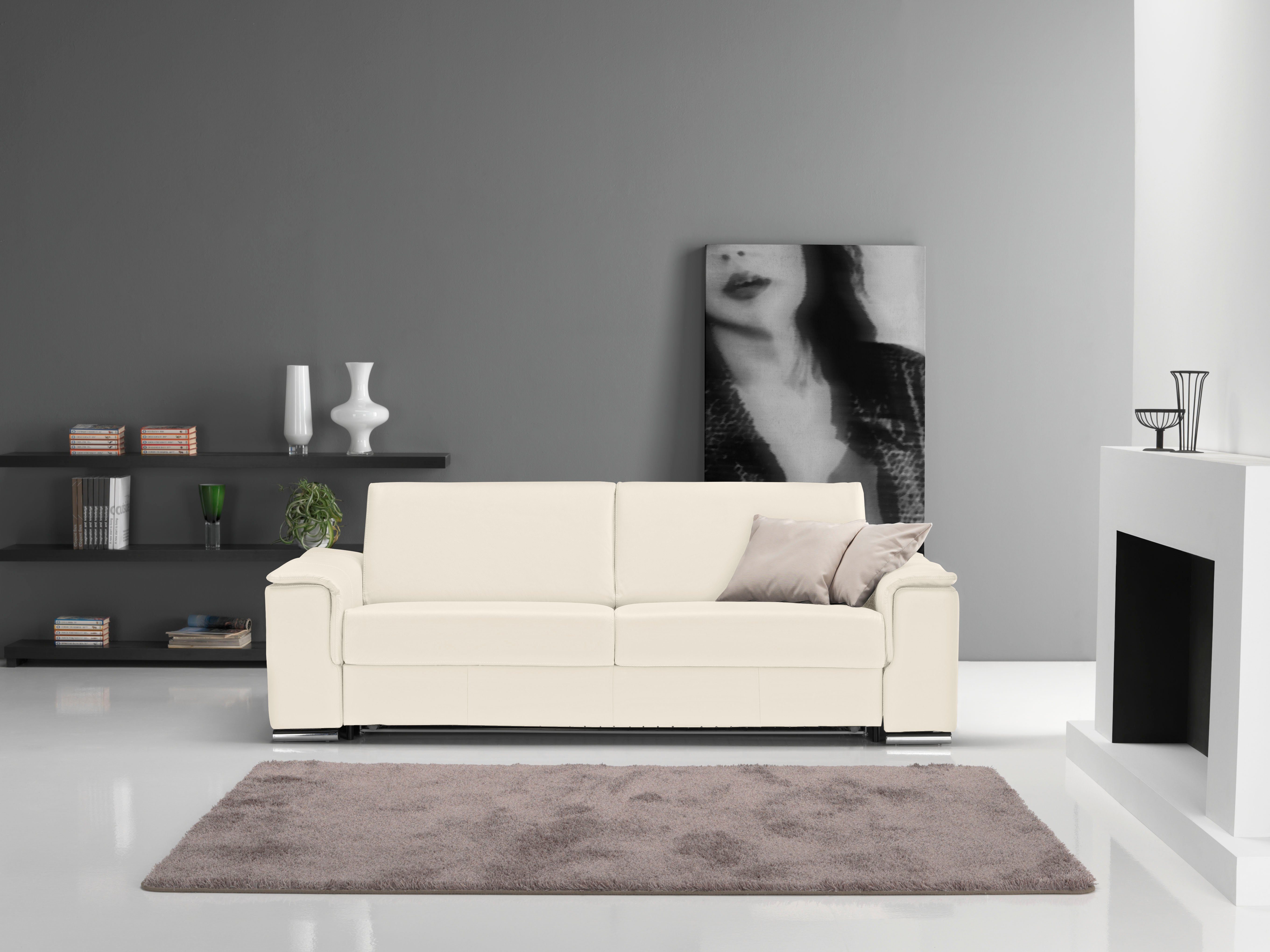 Egoitaliano Schlafsofa Cecilia, modern & elegant, erstklassiger Sitzkomfort, Dauerschläfer, inkl. Matratze und hochwertigem Metallbettrahmen, toller Schlafkomfort