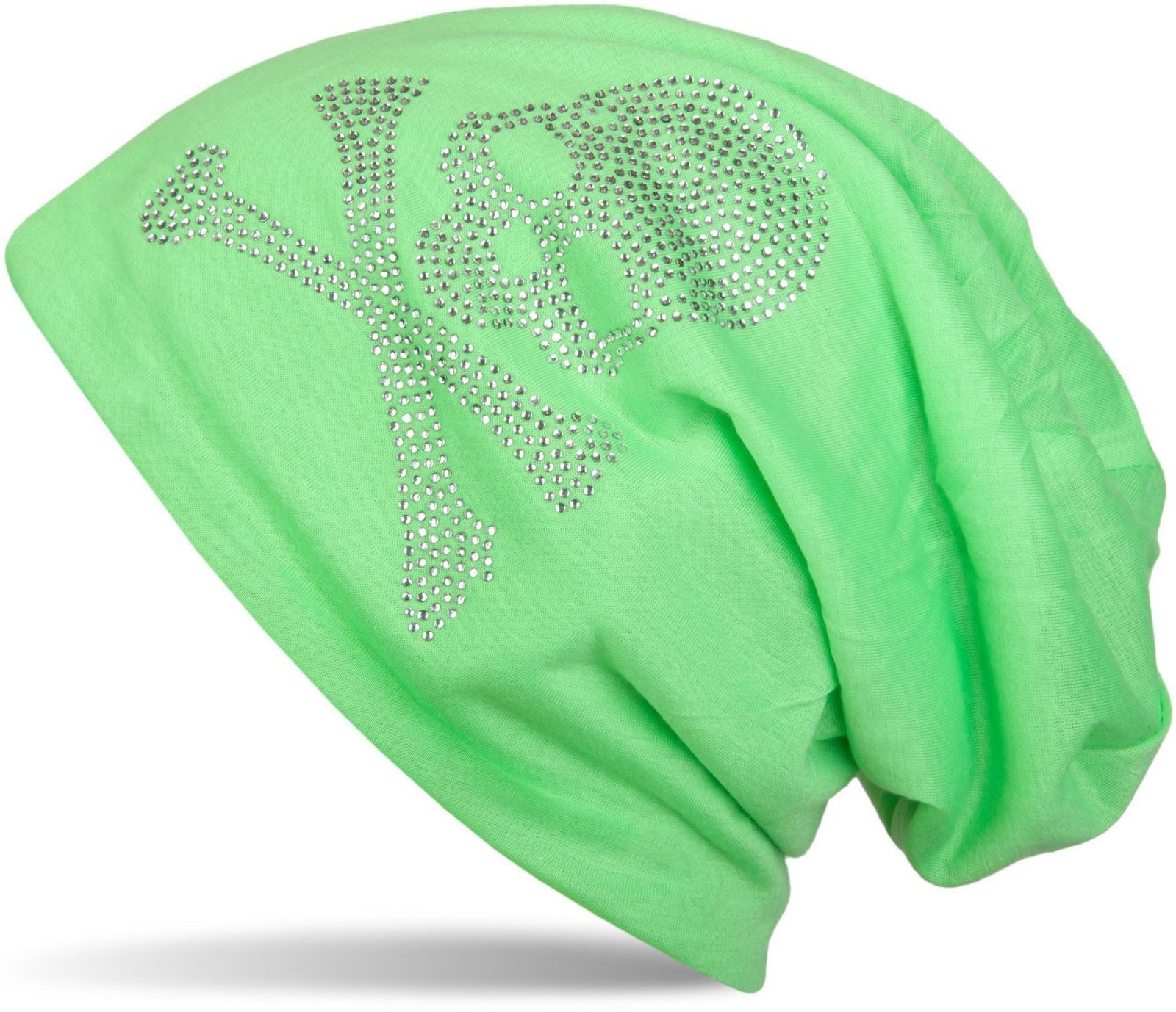 Beanie Beanie mit Strass Totenkopf