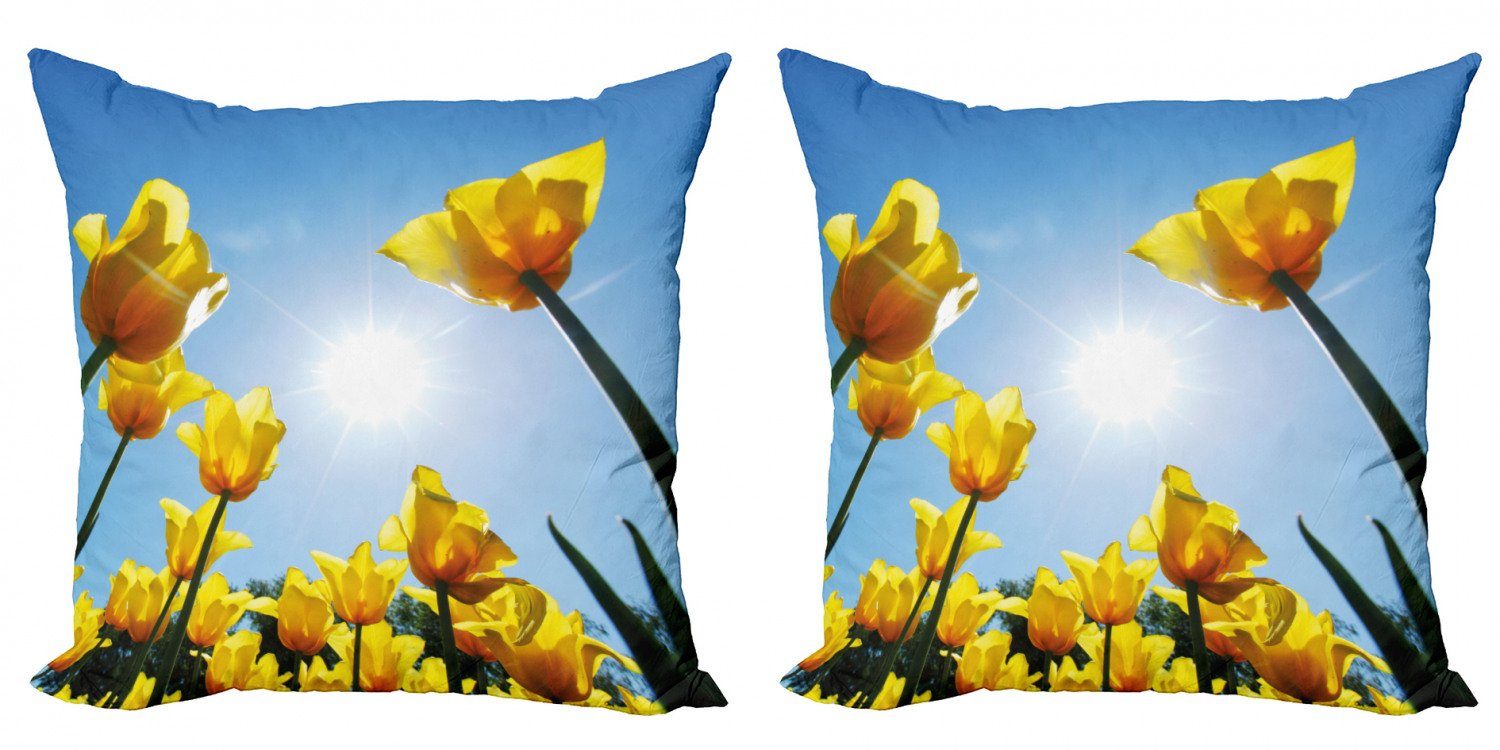 Kissenbezüge Modern Accent Doppelseitiger (2 Sommer-Blüte Digitaldruck, Stück), Abakuhaus Feld Tulpe