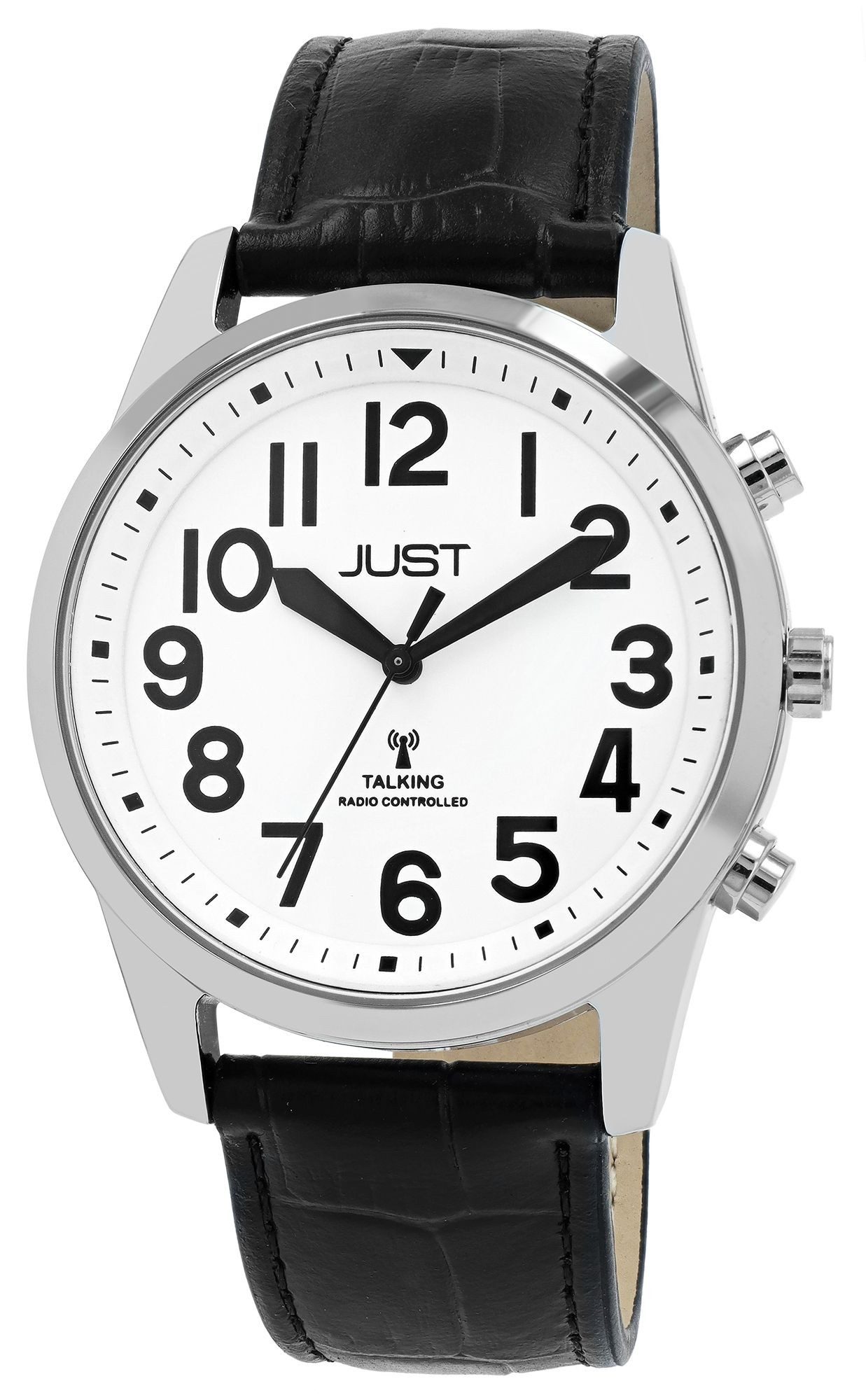 Just Watch Quarzuhr JU20202 Just sprechende Funkuhr mit Echtlederarmband