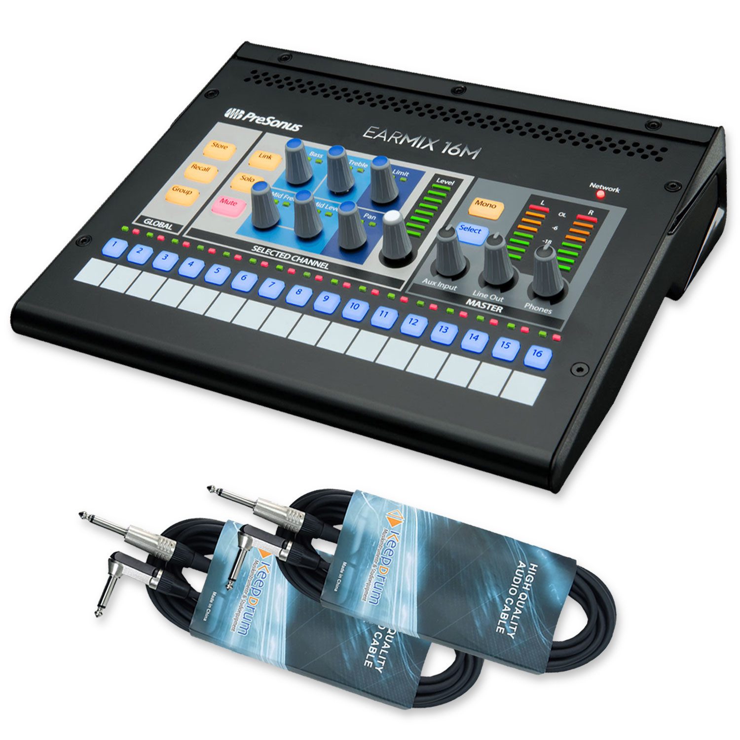 Mischpult Presonus Earmix 16M 16-Kanal Monitor-Mixer mit 2x Kabel