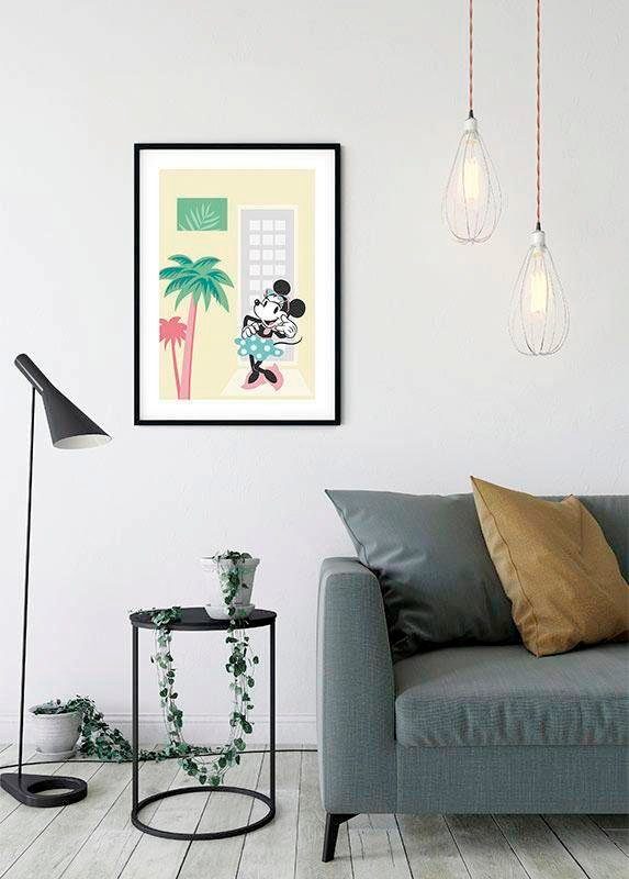 Komar Poster Minnie Mouse Palms, Wohnzimmer (1 Schlafzimmer, Kinderzimmer, Disney St)