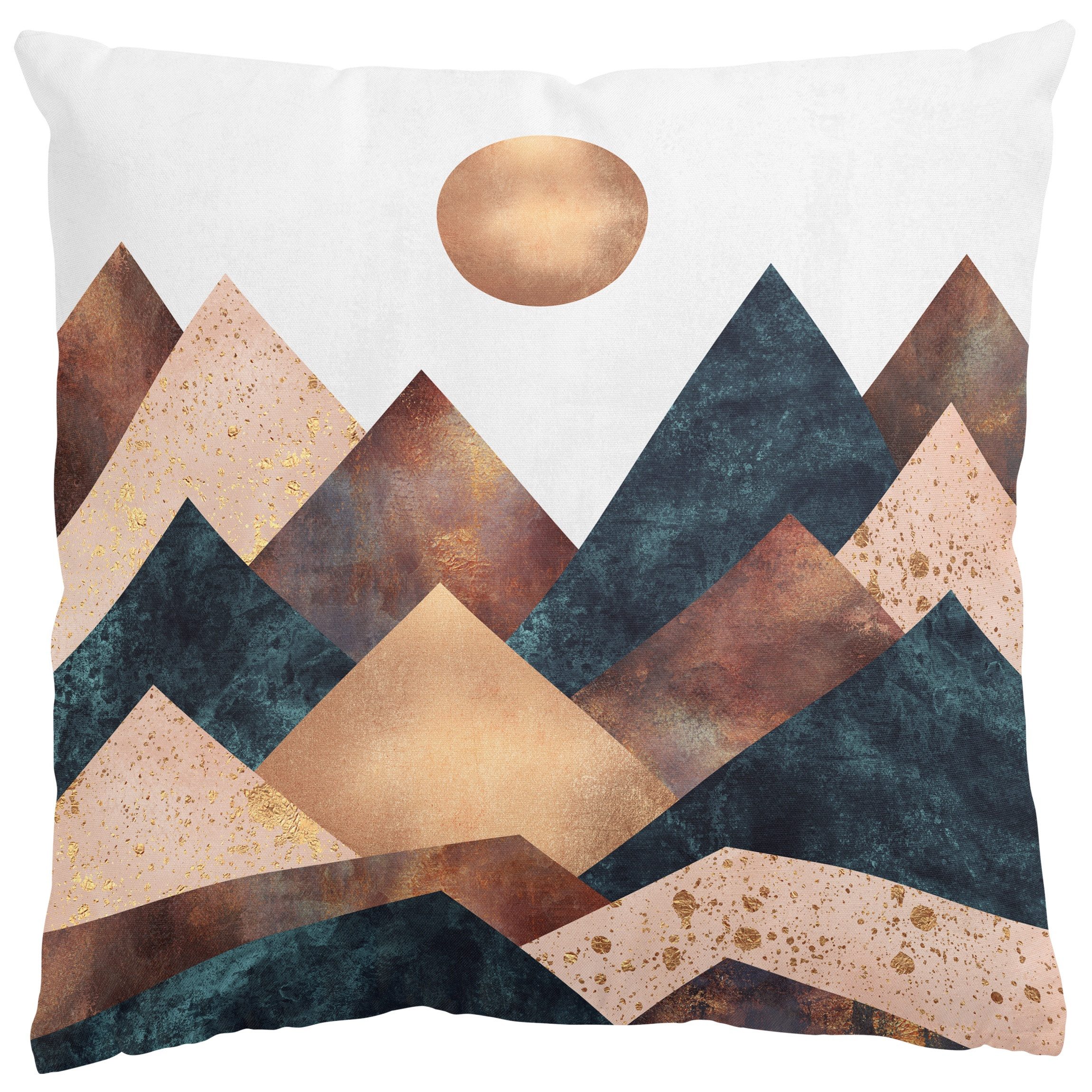 Bilderdepot24 Dekokissen drinnen / draußen Kissenhülle gold originell Abstrakt, Bezug Aquarell mit / ohne Füllung Zierkissen Outdoor Sofa Bett