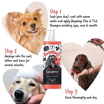 Bugalugs Tiershampoo Bugalugs Hundeshampoo Flea & Trick 500 ml, 500 ml, (1-St), ph neutral, Hunde Shampoo, Lake District, gegen flöhe