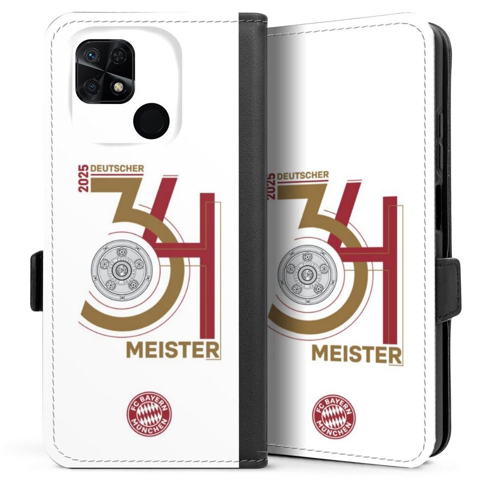 DeinDesign Handyhülle FC Bayern München Meister Offizielles Lizenzprodukt, Xiaomi Redmi 10C Hülle Handy Flip Case Wallet Cover Handytasche Leder