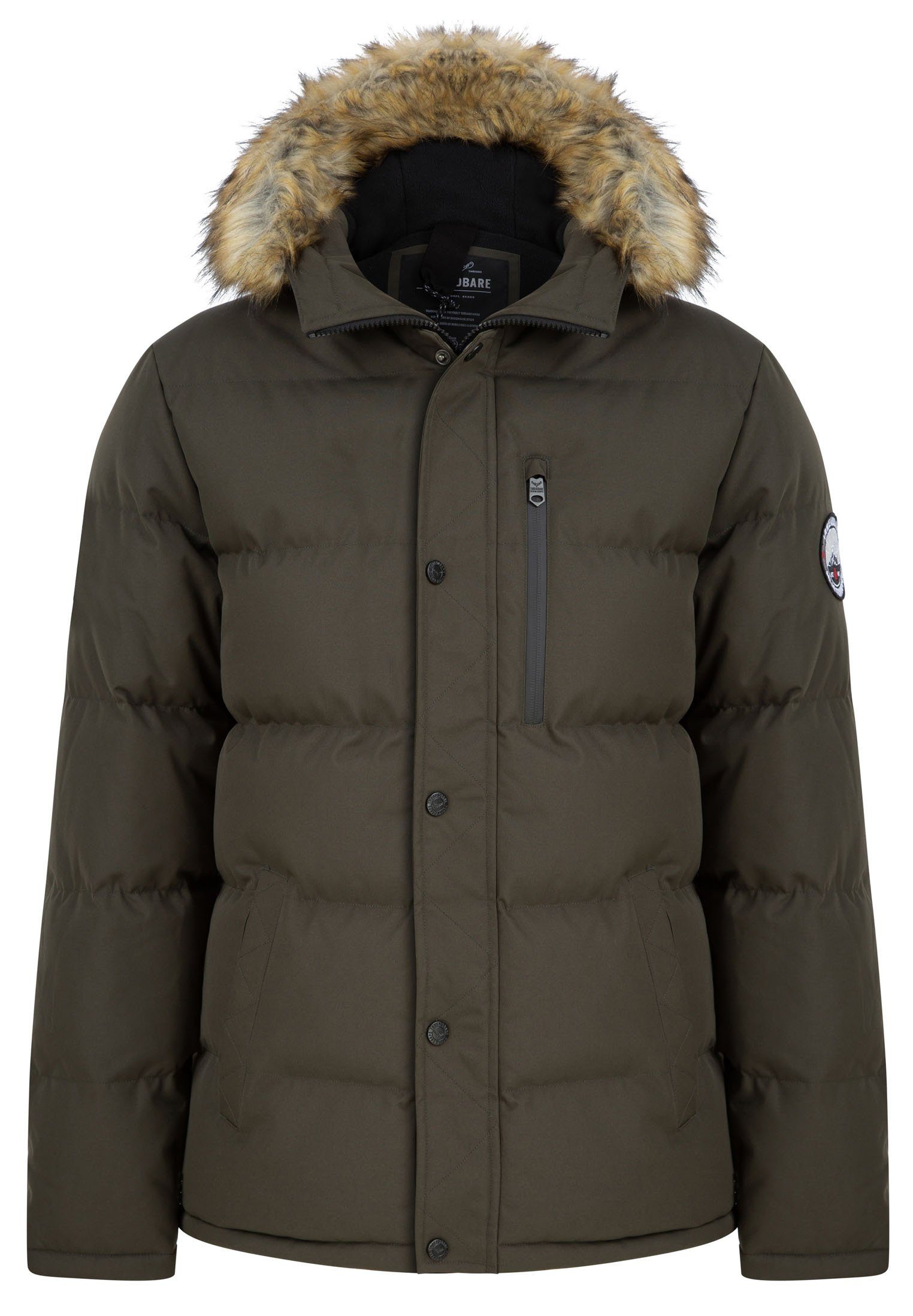 Threadbare Khaki- Global olivgrün Arnwood zertifiziert Winterjacke Jacket Standard (GRS) Recycled THB Padded