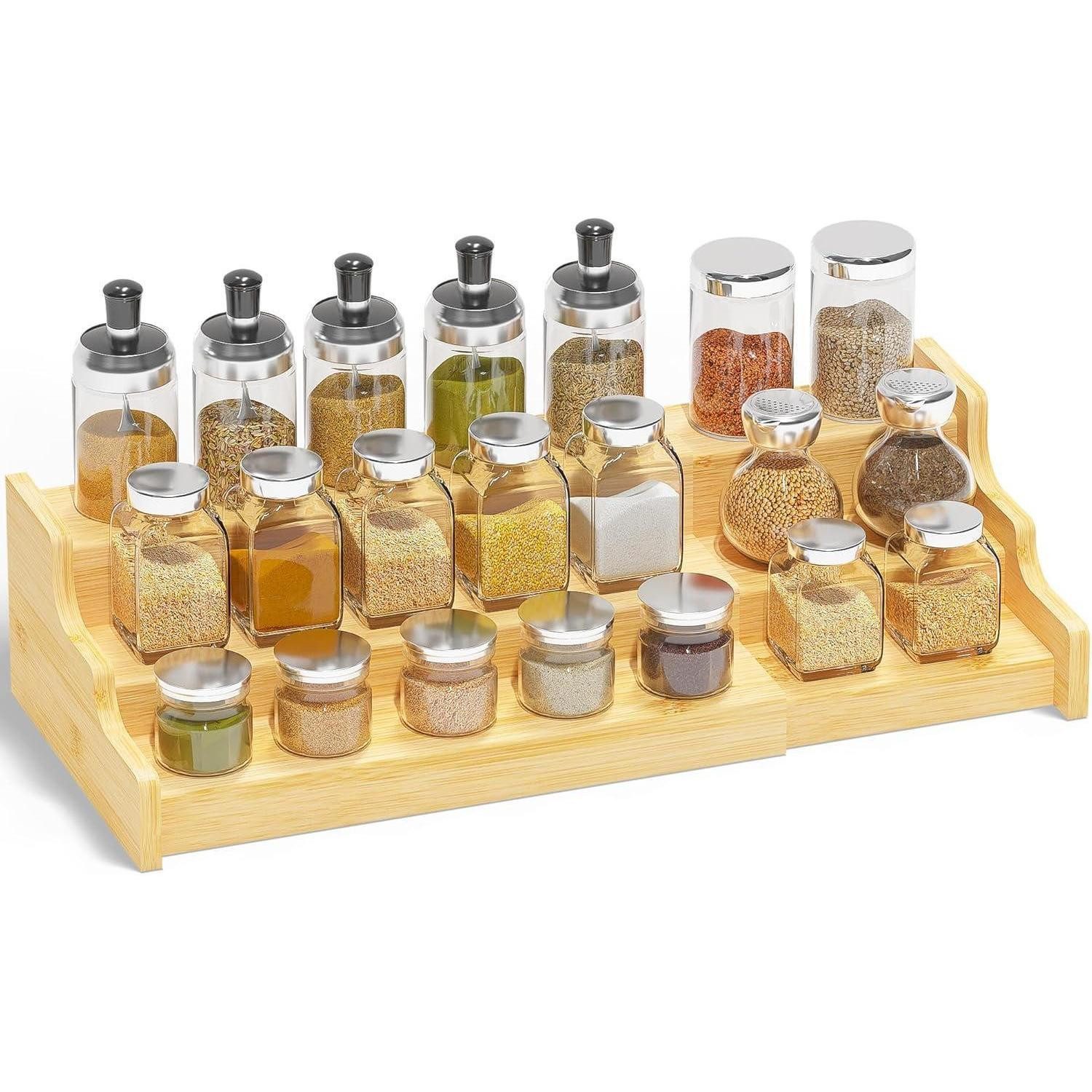 LuxusKollektion Gewürzregal 3-stöckiges Ausziehbares Gewürzregal Stehend Organizer für, 1-tlg.