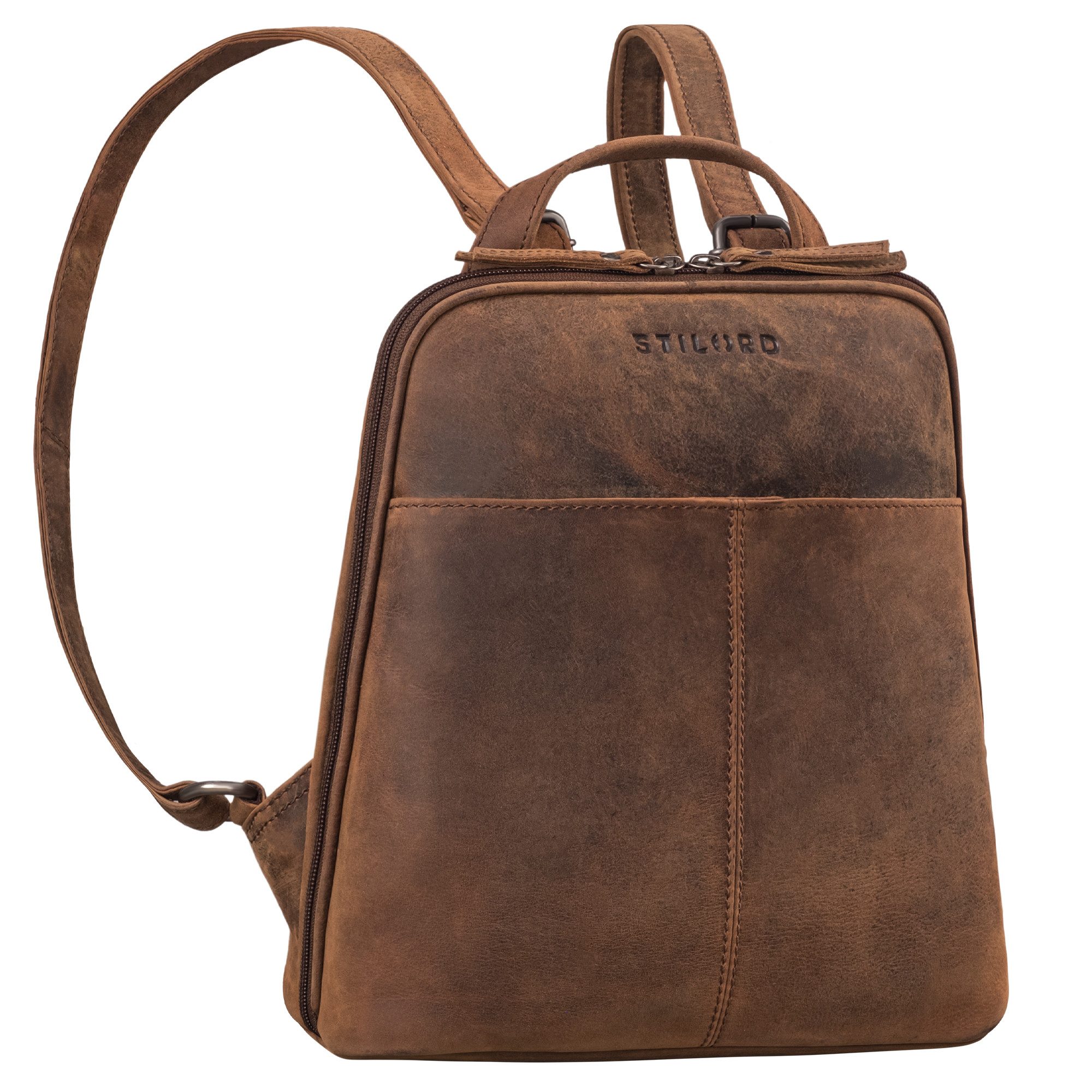 STILORD Cityrucksack "Nayla" Kleiner Lederrucksack Damen Echtleder Daypack Frauen Rucksack