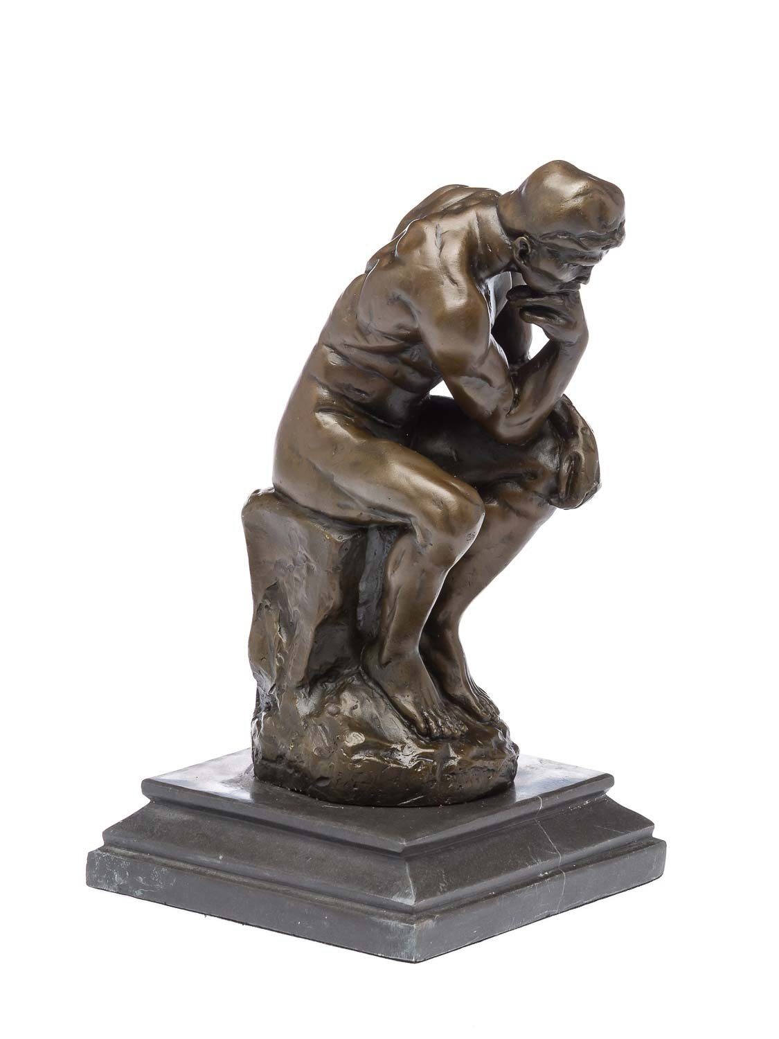 Aubaho Skulptur Bronzeskulptur der Denker Mann Bronzefigur Skulptur nach Rodin 25cm Ko