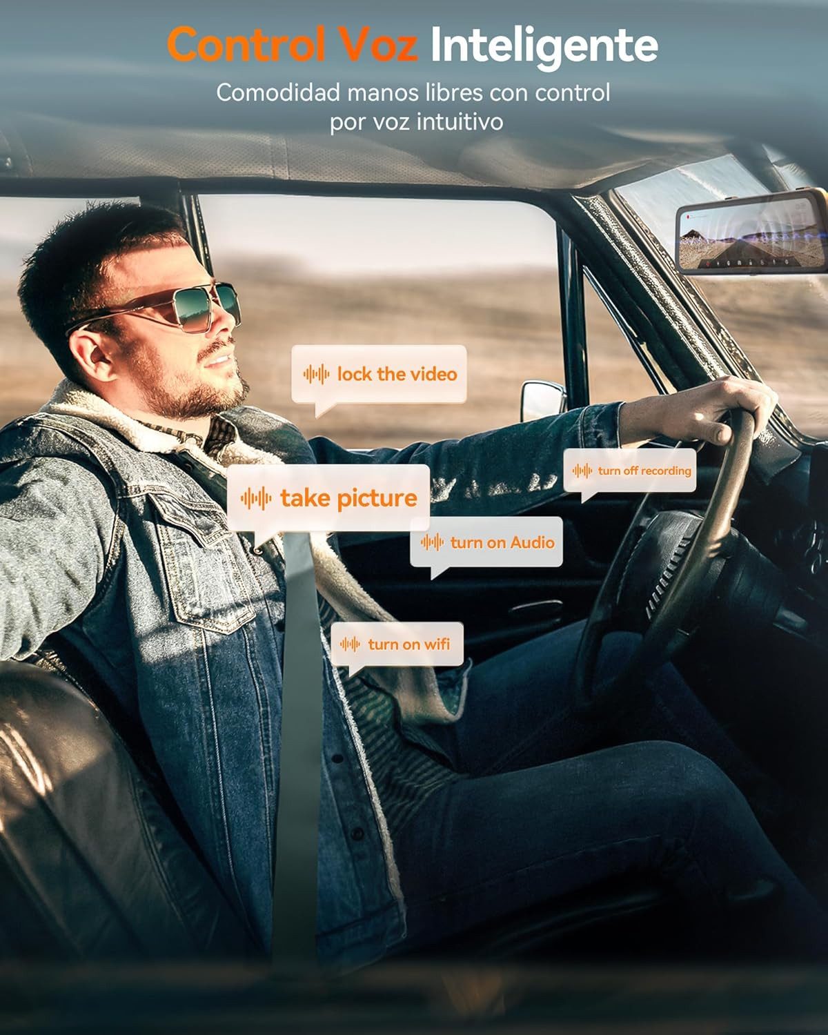 WOLFBOX G900 PRO Spiegel Dashcam mit STARVIS 2 IMX678, G-Sensor & GPS Dashcam (WLAN (Wi-Fi), App-Steuerung, Touchscreen, eingebautes Display, eingebautes WiFi)