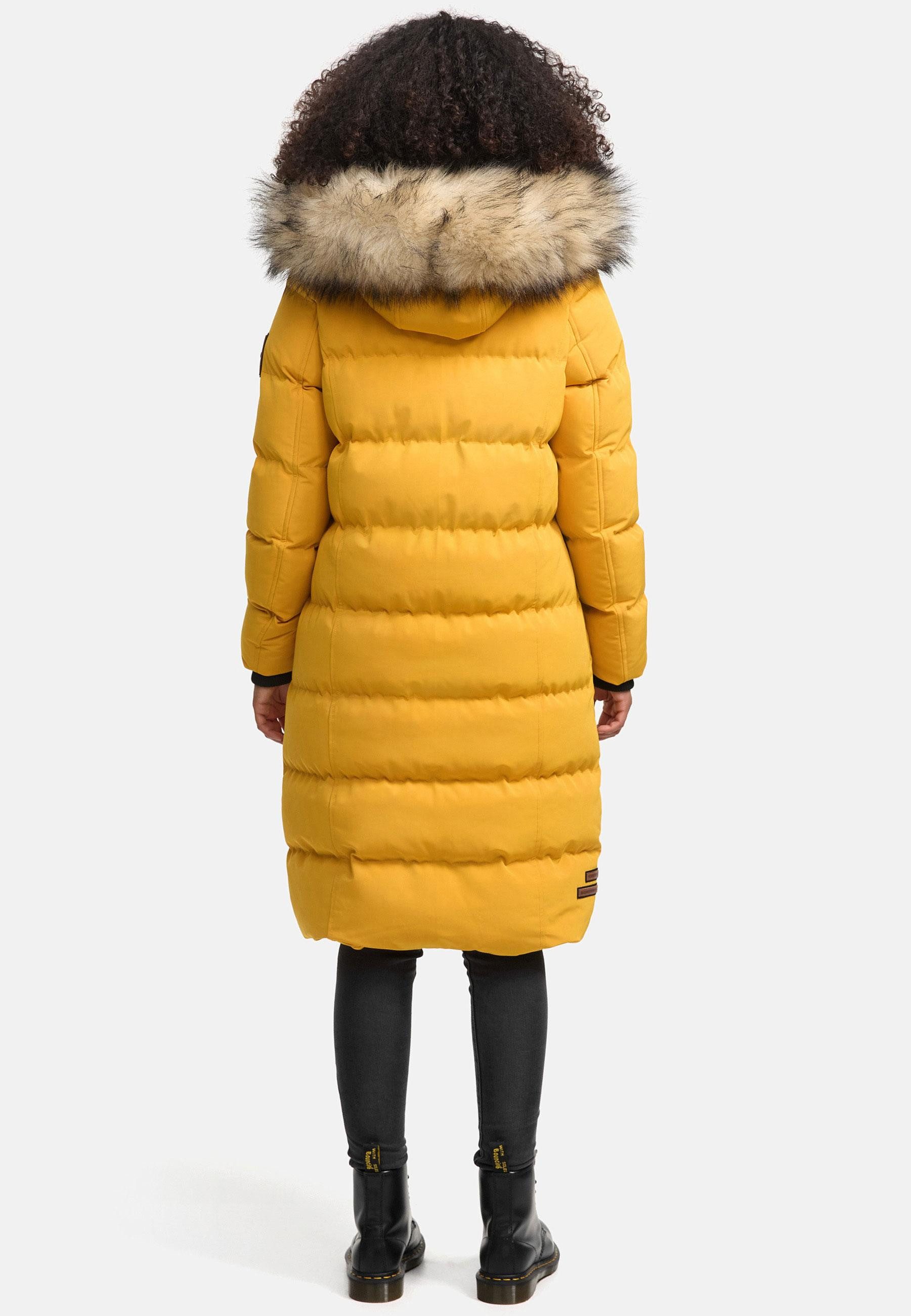 Marikoo Schneejacke Marikoo Schneesternchen Damen Winter Steppjacke B890 langer Parka mit abnehmbarer Kapuze