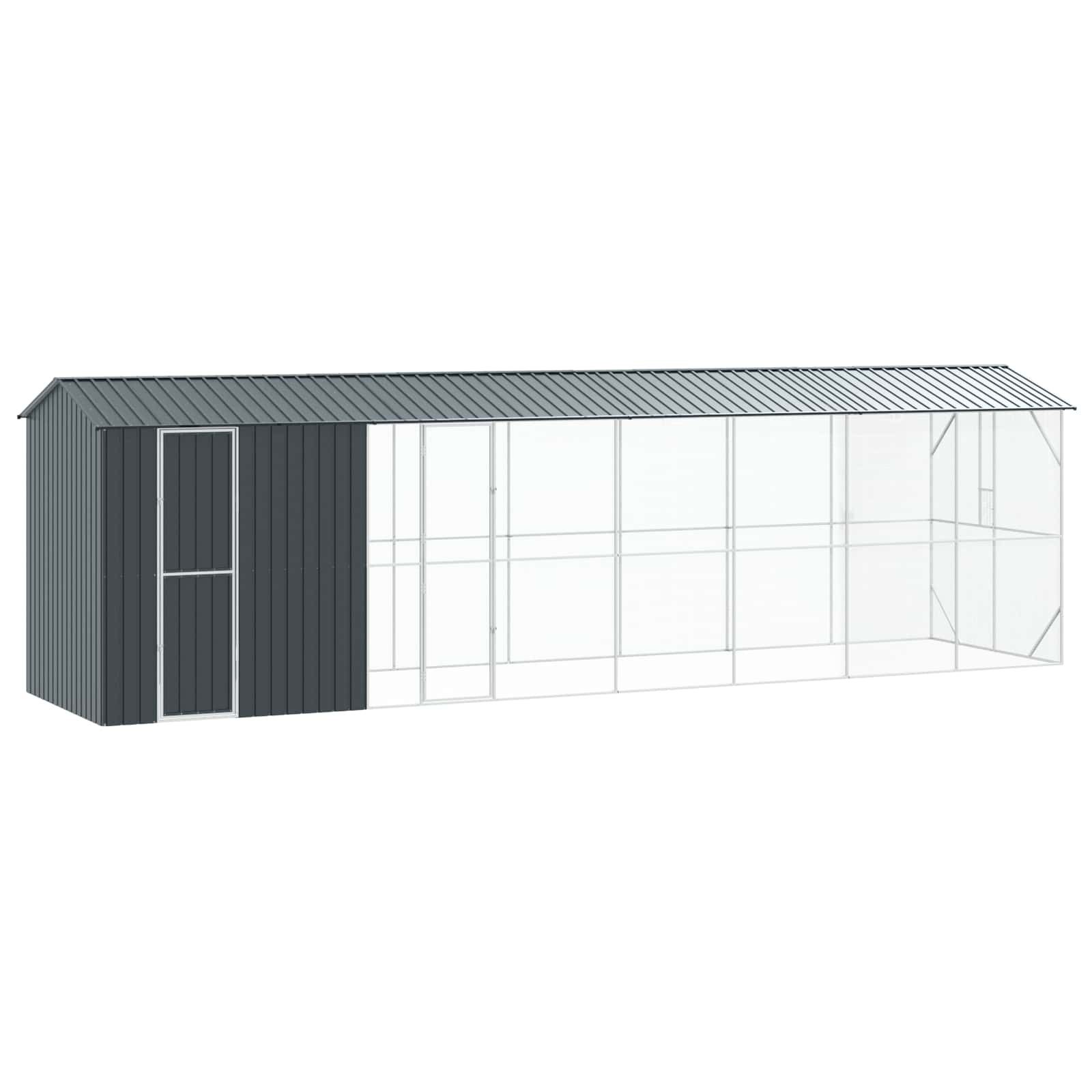vidaXL, Vogelkäfig Anthrazit 860 x 208 x 247 cm Verzinkter Stahl