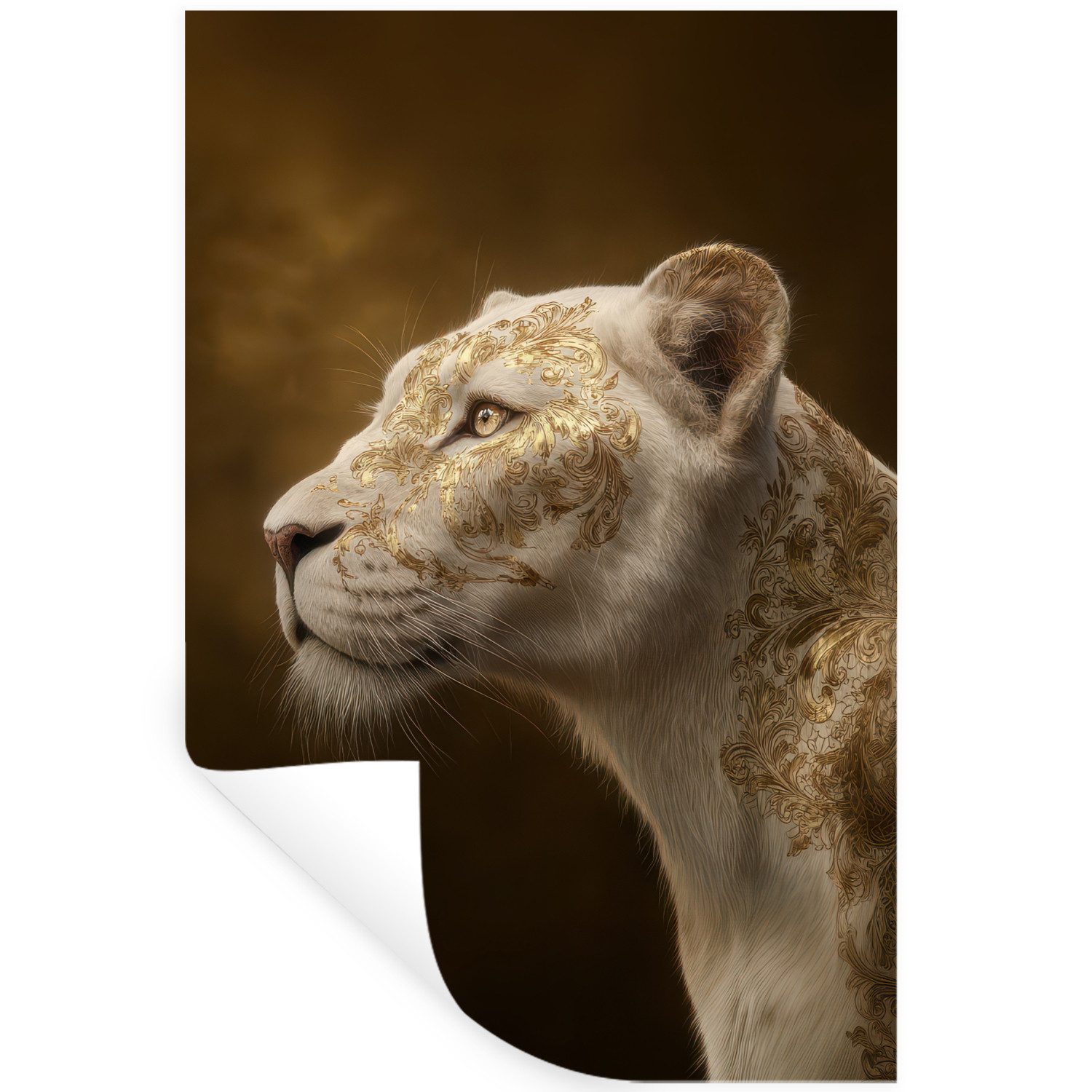 MuchoWow Wandsticker Löwin - Blumen - günstig online kaufen