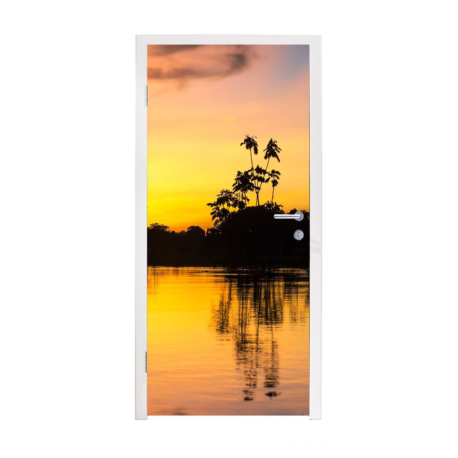 MuchoWow Türtapete Wasser - Natur - Sommer - Himmel, Matt, bedruckt, (1 St), Fototapete für Tür, Türaufkleber, 75x205 cm