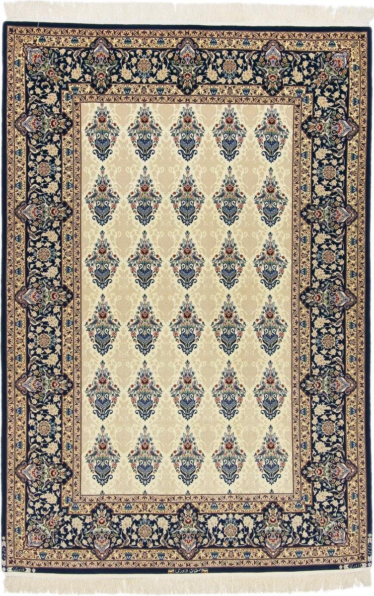 Orientteppich Isfahan Signiert Seidenkette 152x223 Handgeknüpfter Orientteppich, Nain Trading, rechteckig, Höhe: 8 mm