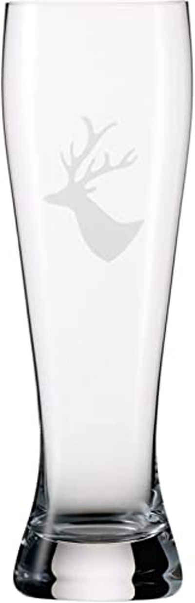 Eisch Bierglas Weizenbierglas Chalet Hirsch 0,5l, Kristallglas