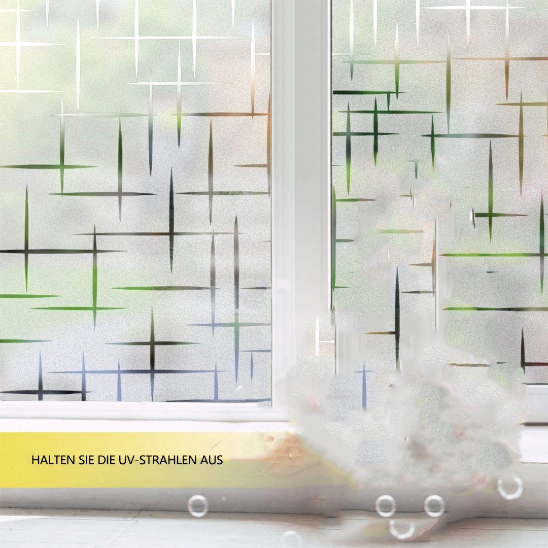 Klebefoli, Fensterfolie Fensterfolie Sichtschutzfolie Selbstklebend für Milchglas Anti-UV Folie Fenster Küche Bad Dekofolie statisch haftend Milchglasfolie SOTOR,