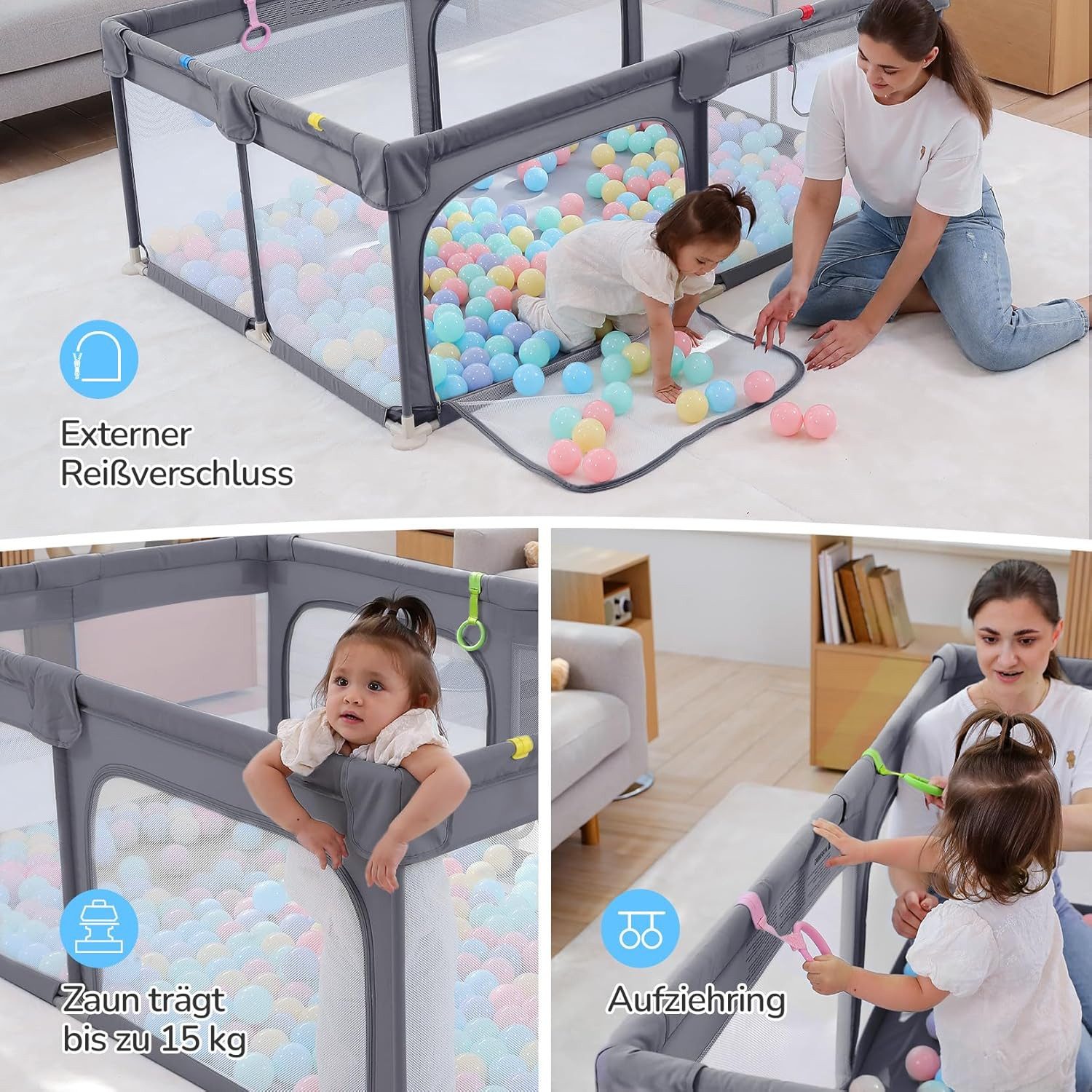 OUNUO Laufgitter Baby Laufgitter 120 x günstig online kaufen
