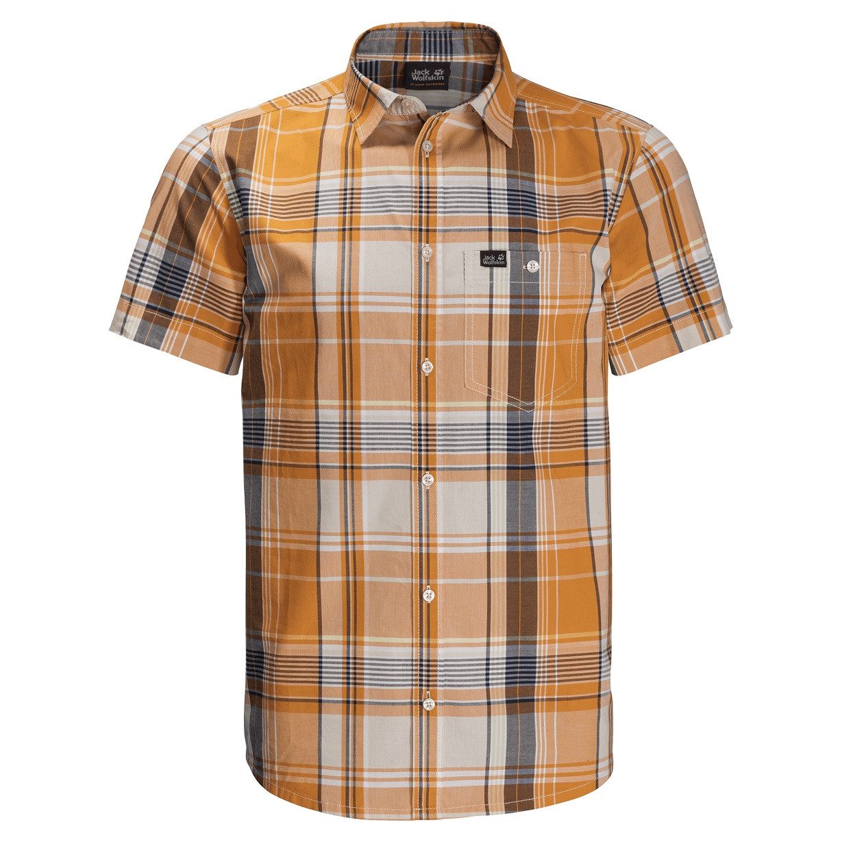 Jack Wolfskin Outdoorhemd Freizeit- und Reisehemd kurzarm Little Lake orange Herren