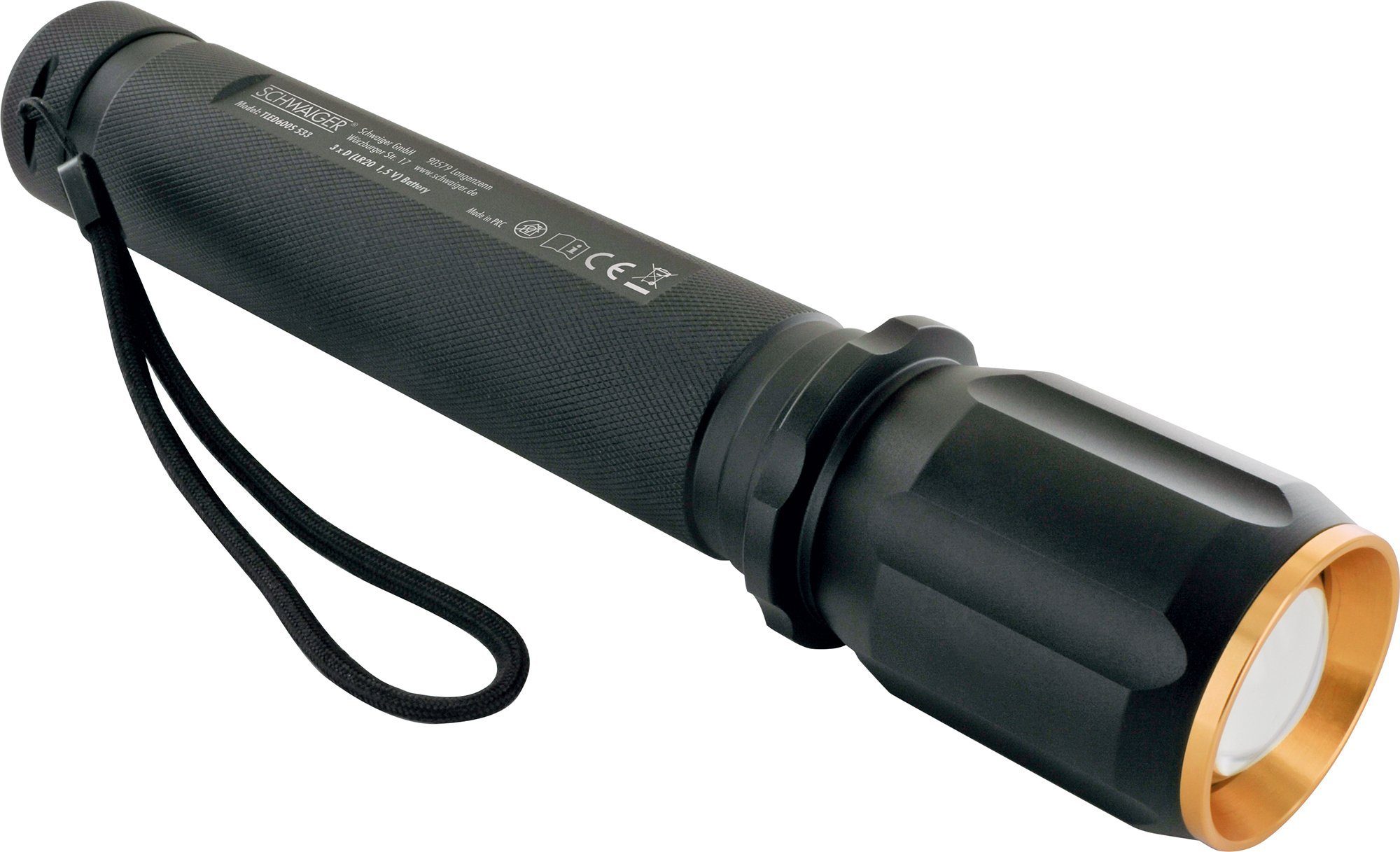 533 spritzwassergeschützt), LED einstellbar Taschenlampe Lichtkegel (Zoomfunktion, 1-St., TLED600S schlagfest, Schwaiger