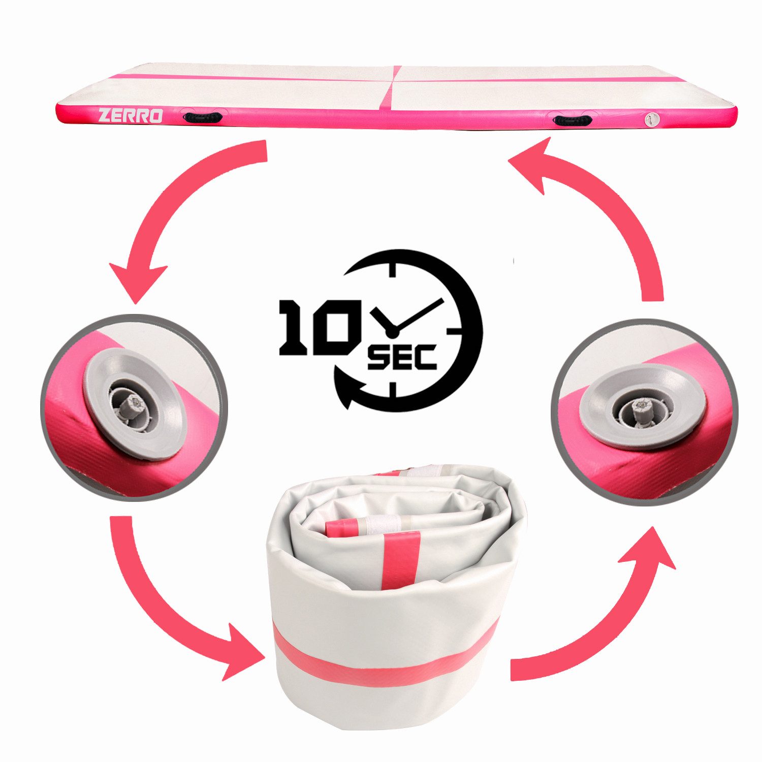 CCLIFE Turnmatte Turnmatte Tumbling Airtrack 3m Turnmatte mit Elektrischer Luftpumpe