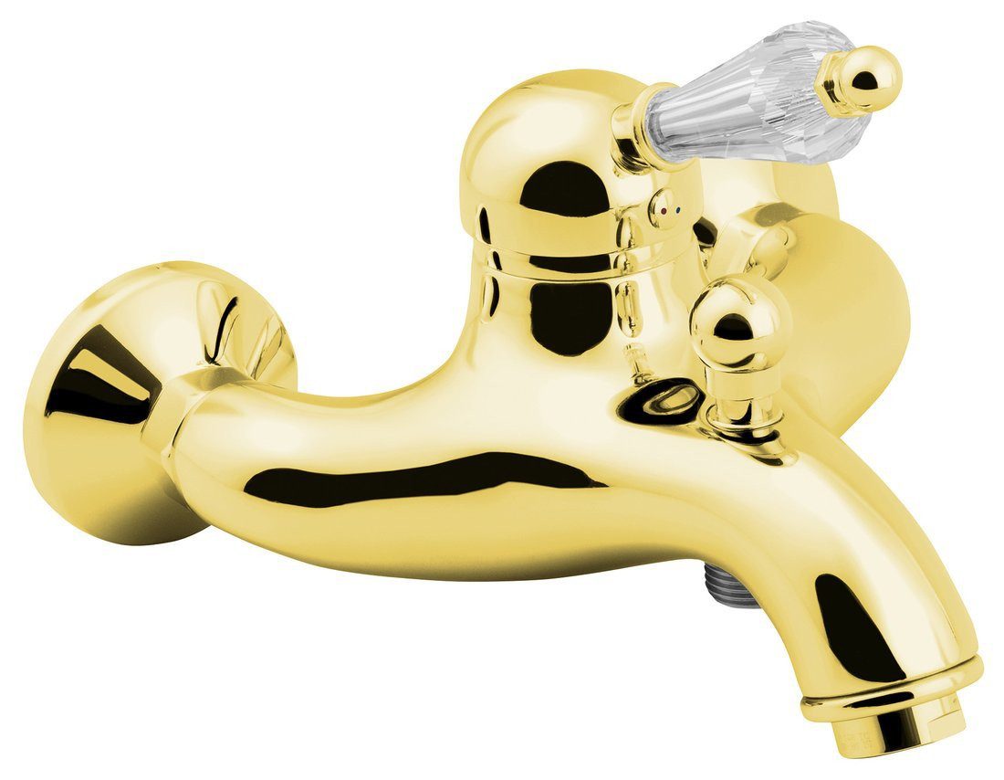 Sapho Wannenarmatur KIRKÉ CRYSTAL Wannenarmatur, kristallen Hebel, Gold Sapho-KI10KZ