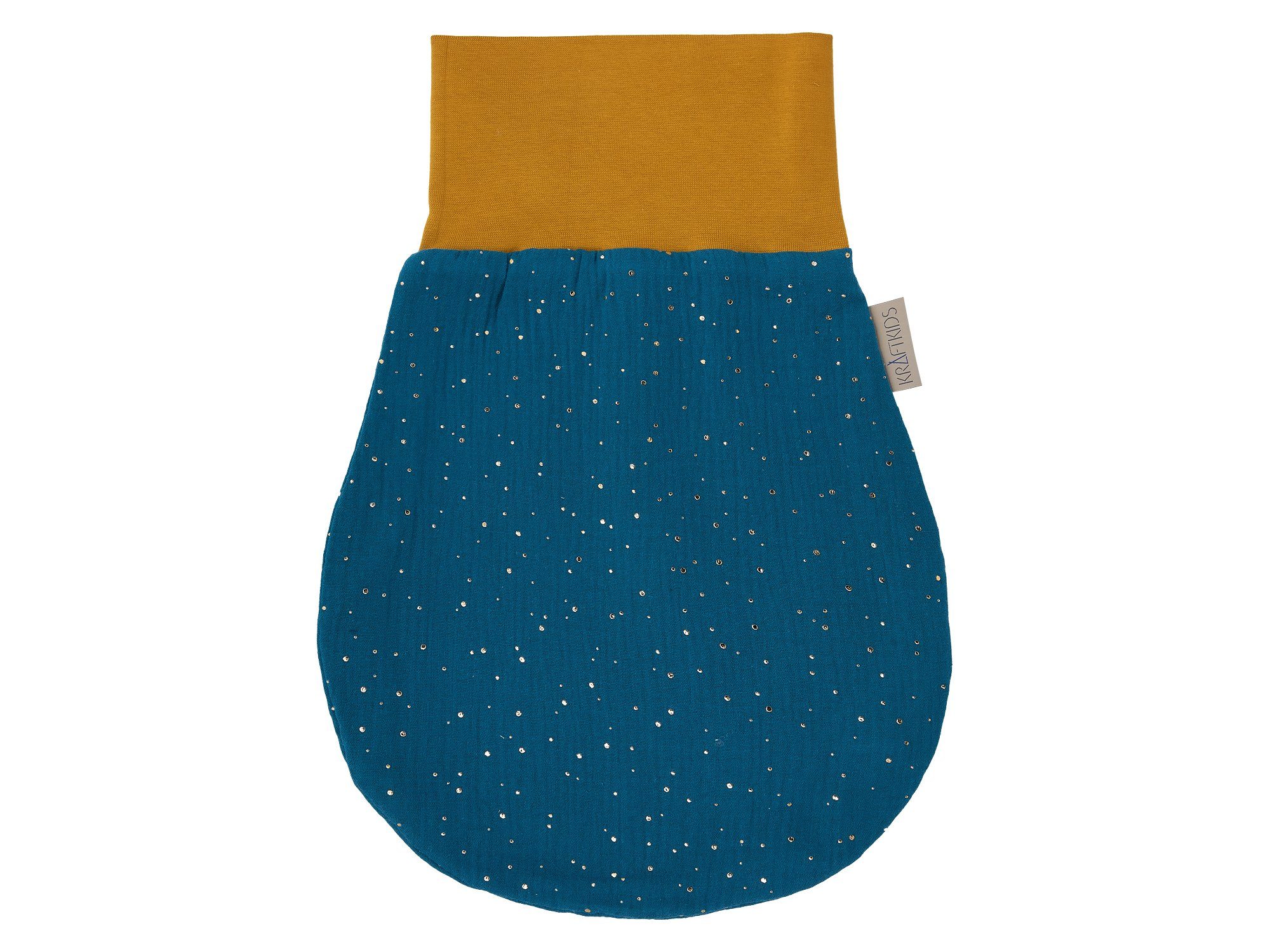 auf Petrol, Baumwolle, Stoff, hochwärtiger 100% Herbst/Winter-Variante, Musselin goldene Innen KraftKids Punkte Fleece Babyschlafsack warmer