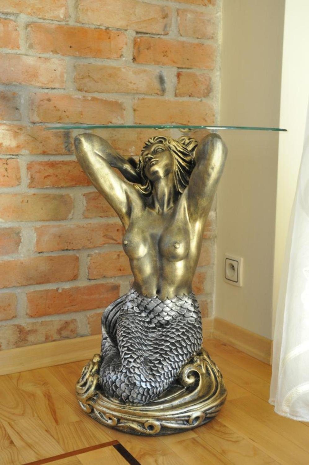 Couch Glastisch Design Skulptur Medusa 56cm Tisch Couchtisch Beistell Klassisch JVmoebel