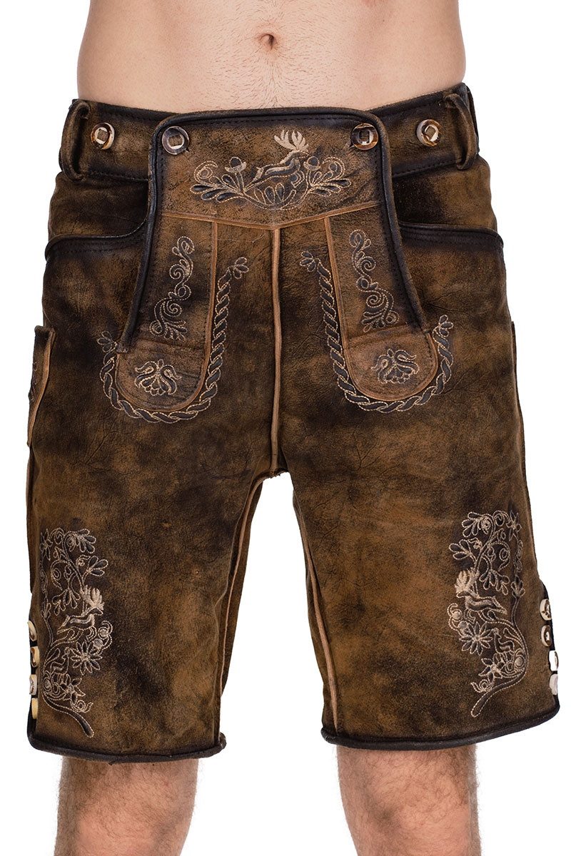 MarJo Trachtenlederhose Lederhose Herren kurz - CARL - bistre brown