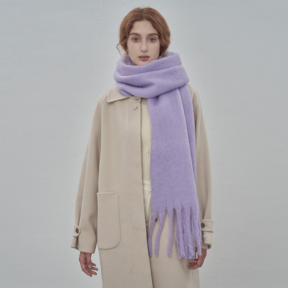 lila Schal 220x42cm einfarbige Schal Farbe Invanter Imitation Frauen, für Dopamin Kaschmir