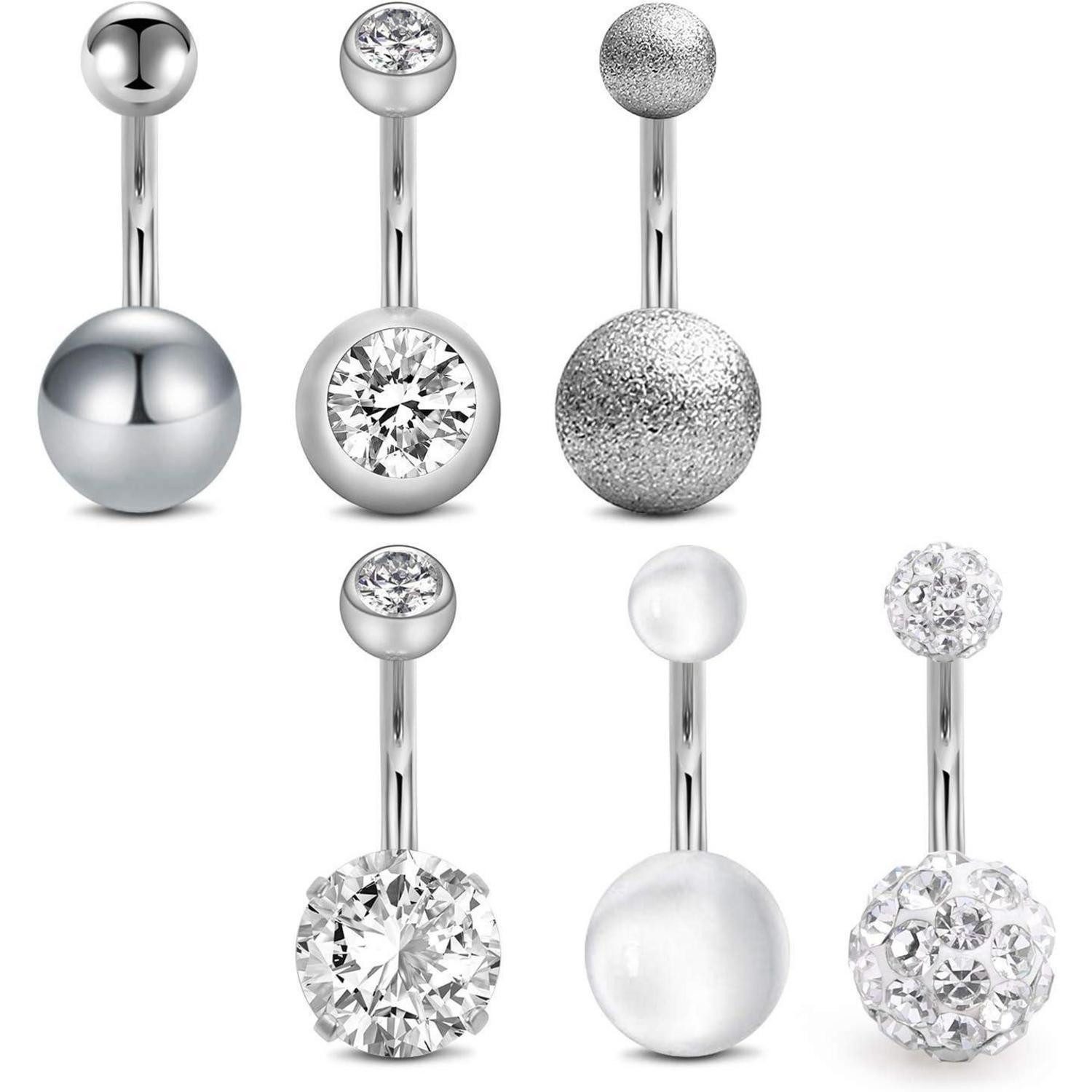 MODRSA Bauchnabelpiercing Bauchnabelpiercing Chirurgenstahl 14G Damen Herren Schmetterling 10mm