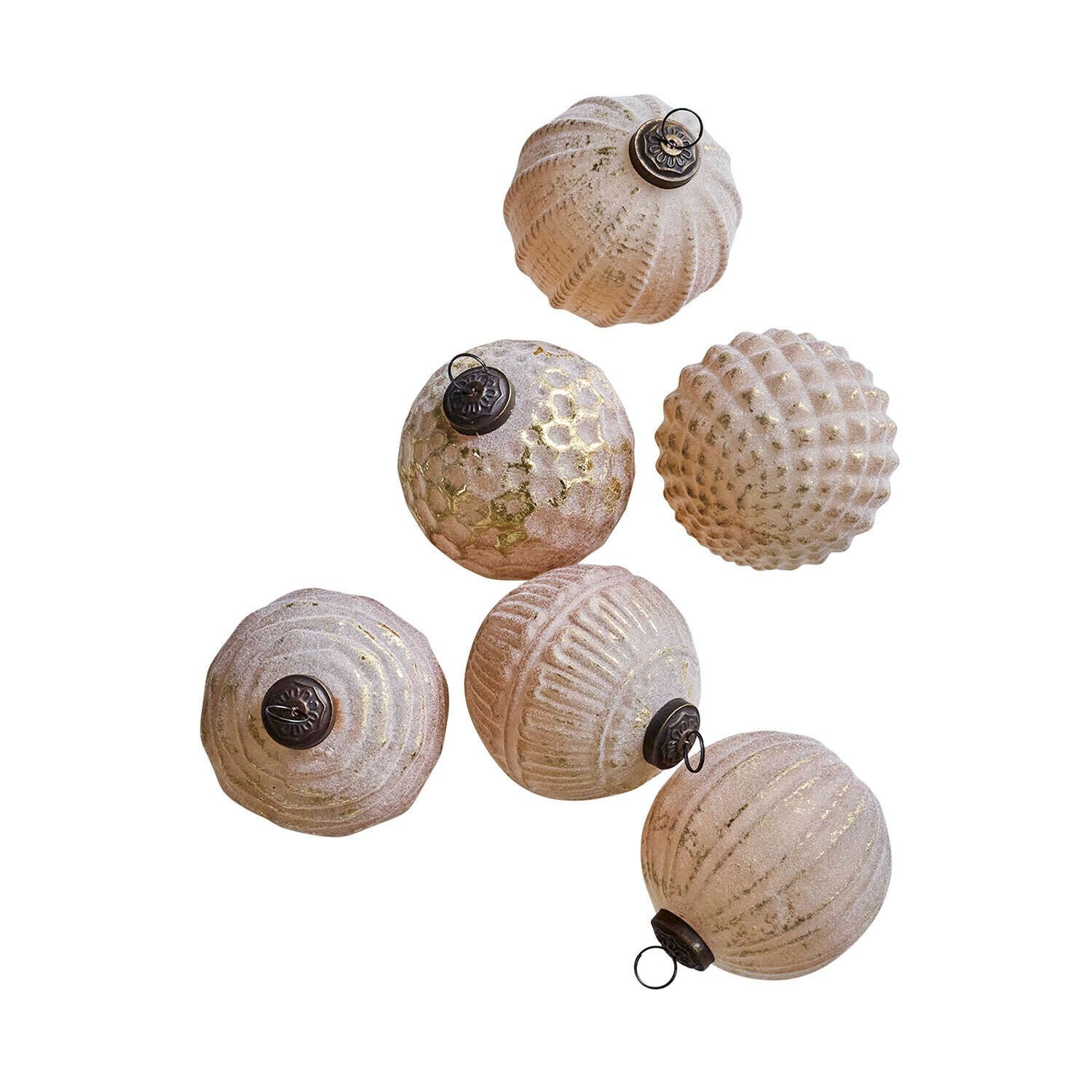 Mirabeau Christbaumschmuck Weihnachtskugel 6er Set Eirelyn creme/gold