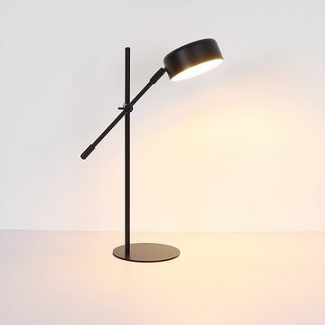 etc-shop Schreibtischlampe, Leuchtmittel nicht inklusive, Schreib Tisch Leuchte Lese Beistell Lampe Gelenk verstellbar schwarz H