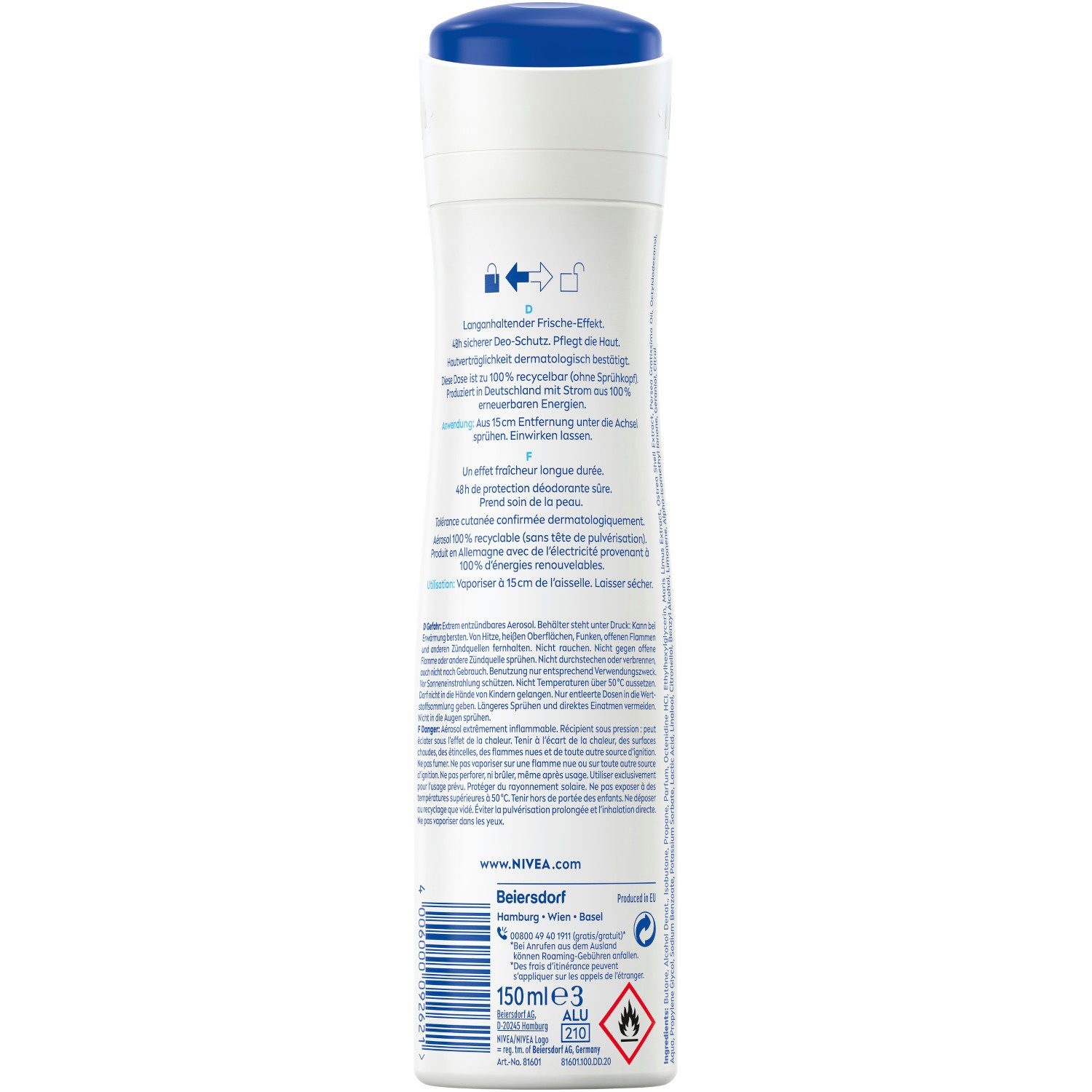Nivea Deo-Spray Deodorant Fresh Natural Deo Spray 6 x 150ml, 6-tlg.