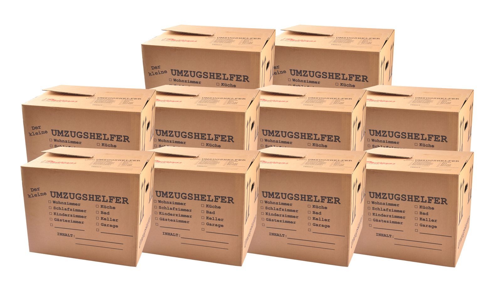 BURI Aufbewahrungsbox 10x Umzugskartons 41x35x34 Umzugskisten Bücherkiste Archivkartons Tran