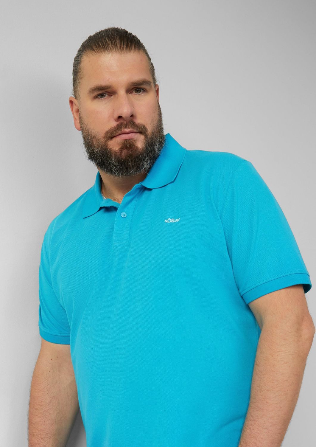 s.Oliver Poloshirt Big Size (1-tlg) Kragen, Köpfe, Logo
