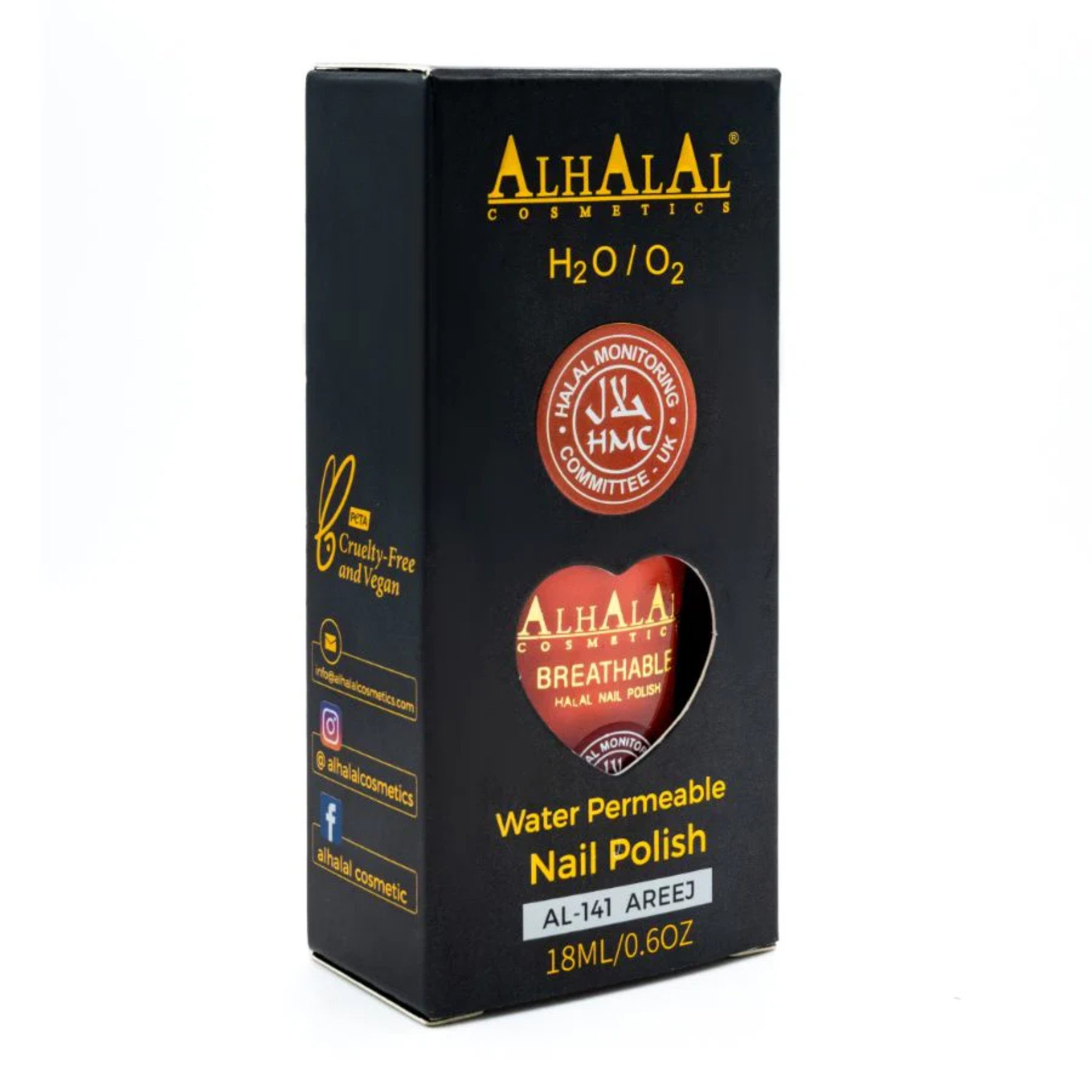 Alhalal Cosmetics Ltd. Nagellack Atmungsaktiver Halal Nagellack – alkoholfrei & wasserdurchlässig, Halal HMC-Zertifiziert,Vegan & alkoholfrei