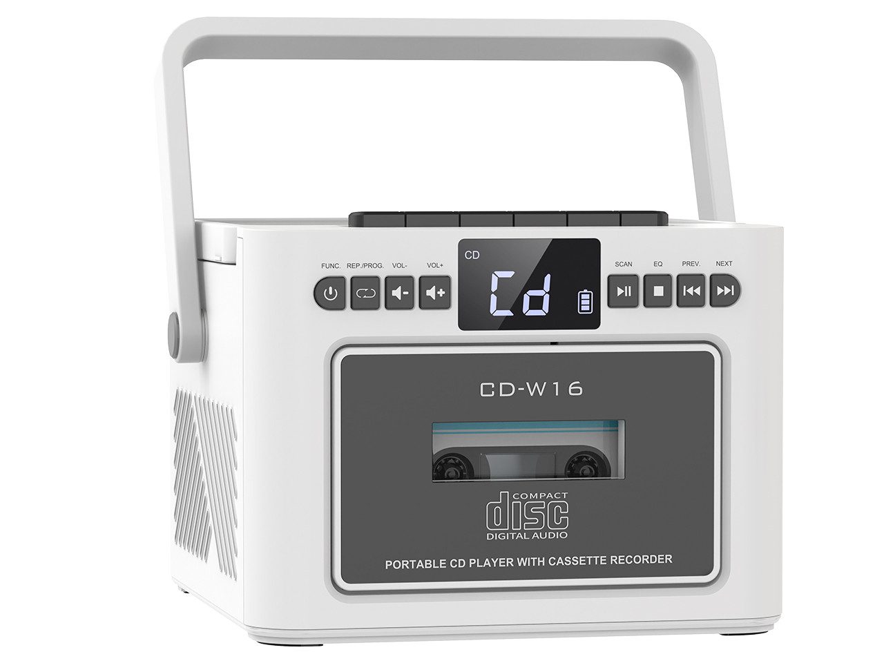 Greadio W16 Tragbarer CD-Player Kassettenrekorder mit Bluetooth 5.1 FM Radio CD-Player (Bluetooth)