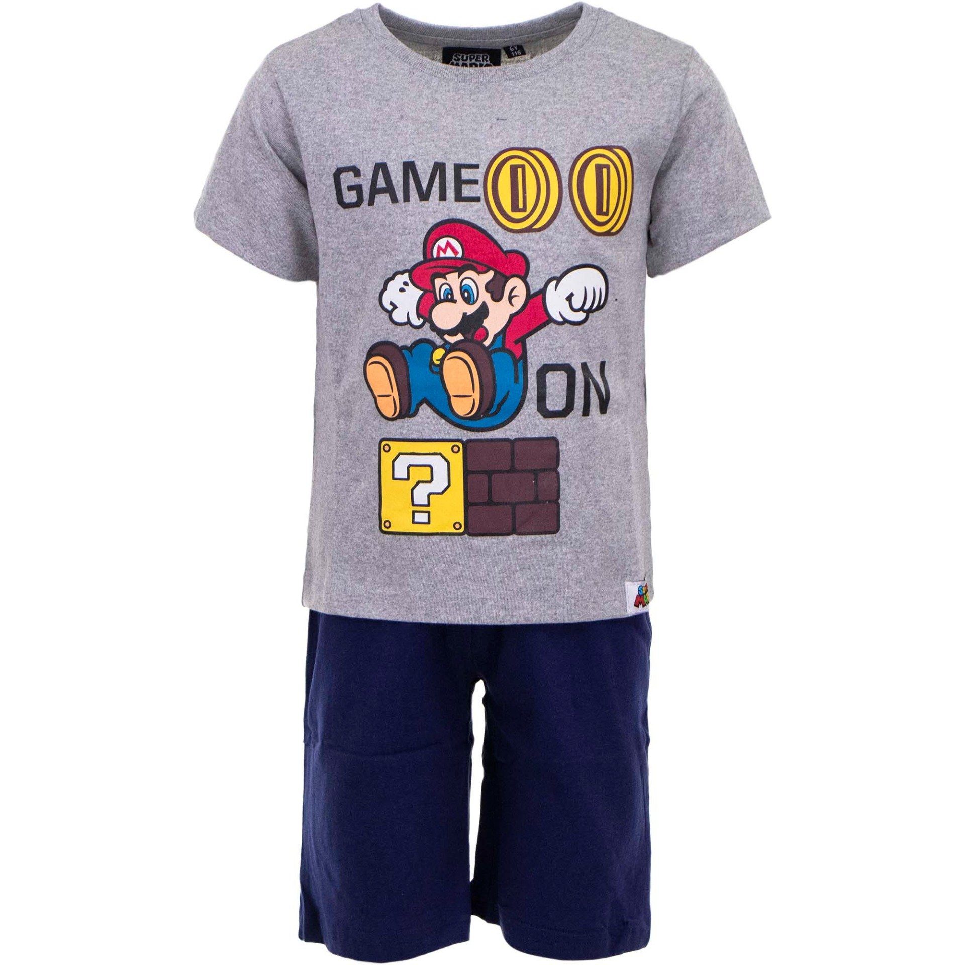 bis Pyjama Jungen Super On 98 Mario Gr. 128, Baumwolle Game Pyjama