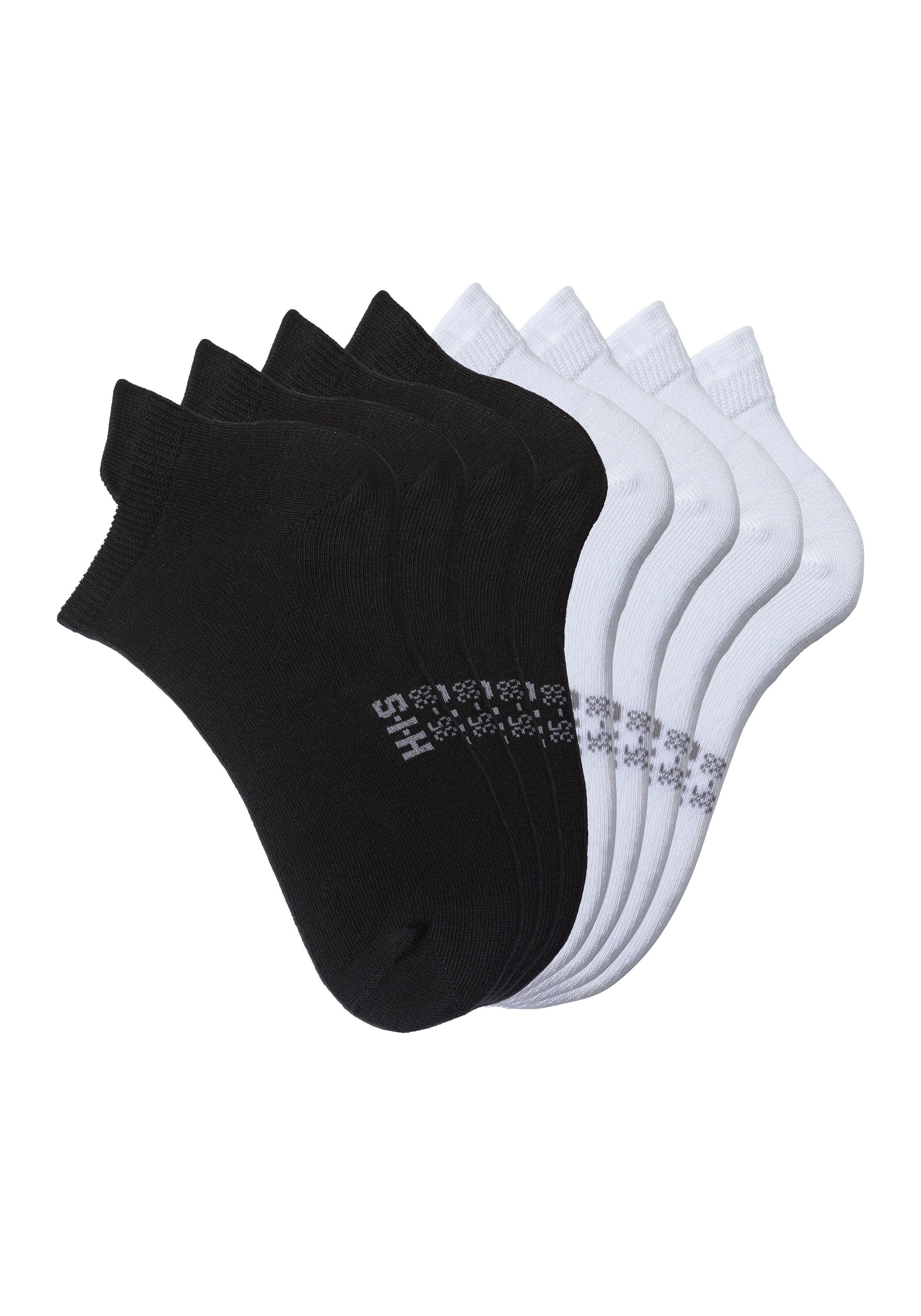 mit Sneakersocken hinten H.I.S (Packung, 4x 4x 8-Paar) Bündchen verlängertem weiß schwarz,